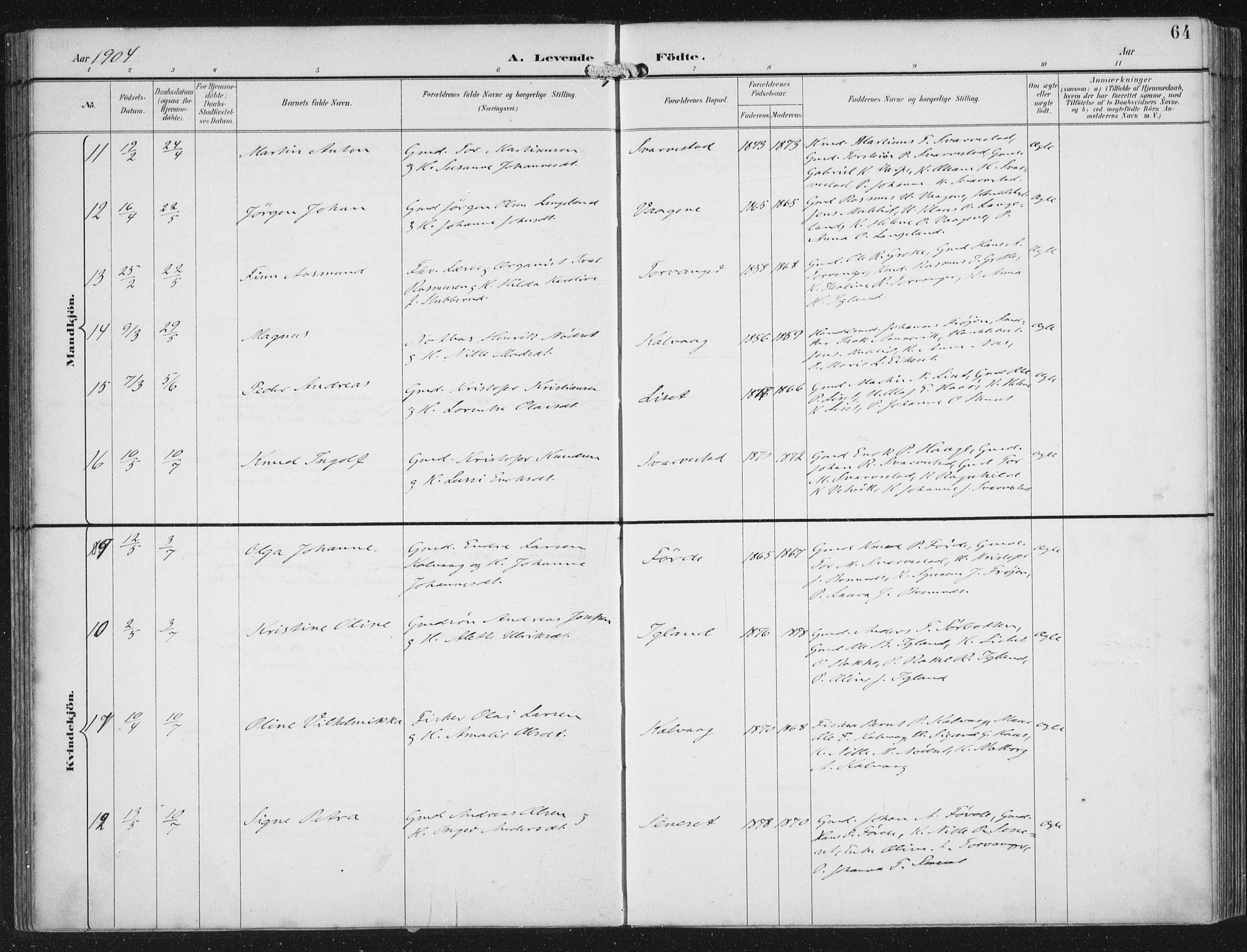Bremanger sokneprestembete, AV/SAB-A-82201/H/Haa/Haab/L0002: Ministerialbok nr. B  2, 1896-1908, s. 64