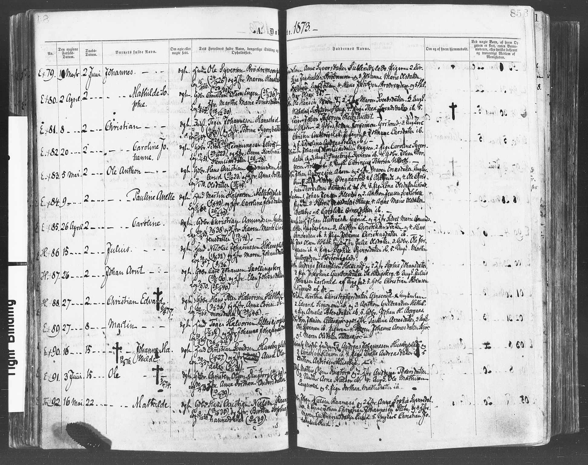 Eidsberg prestekontor Kirkebøker, AV/SAO-A-10905/F/Fa/L0011: Ministerialbok nr. I 11, 1867-1878, s. 85