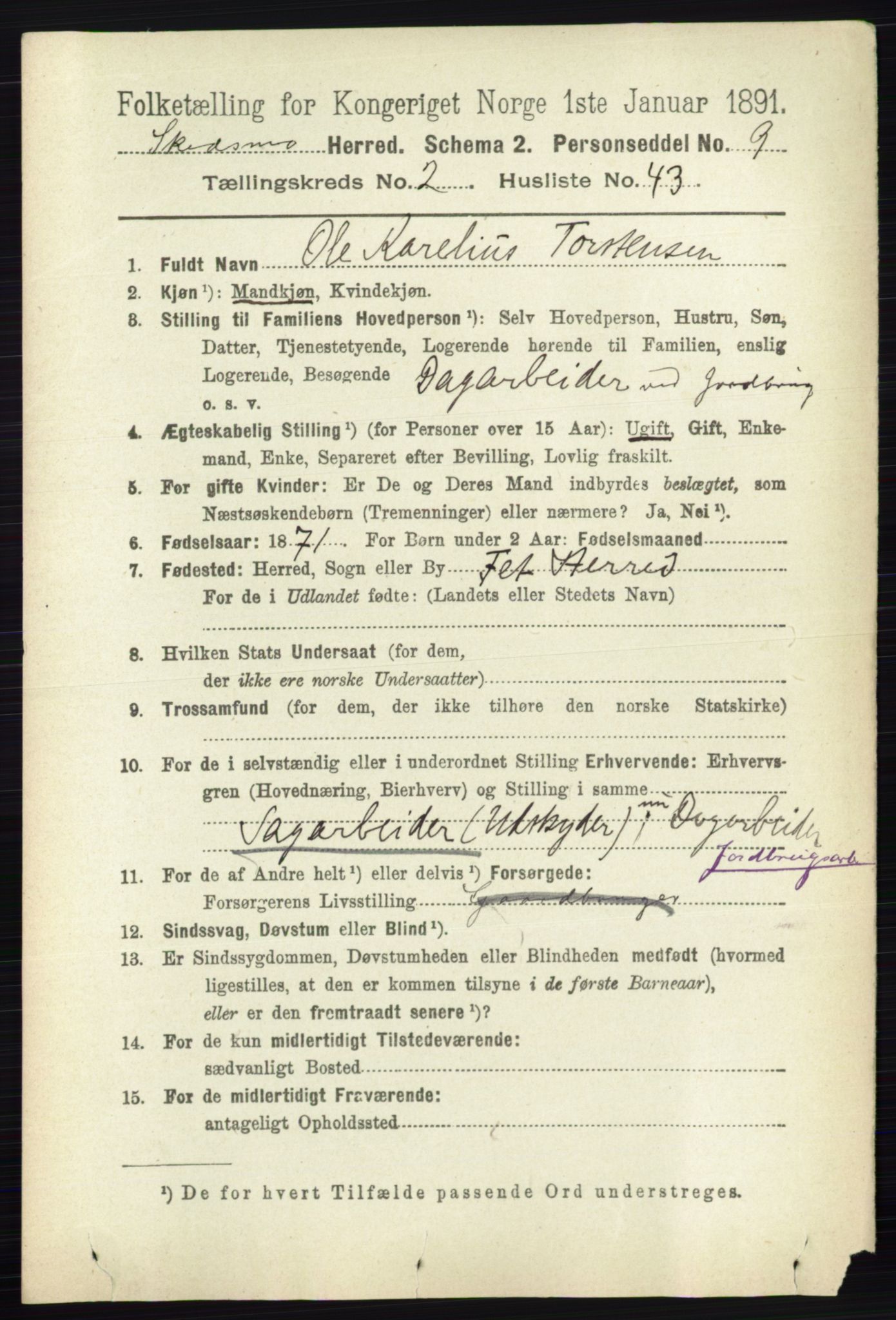 RA, Folketelling 1891 for 0231 Skedsmo herred, 1891, s. 891