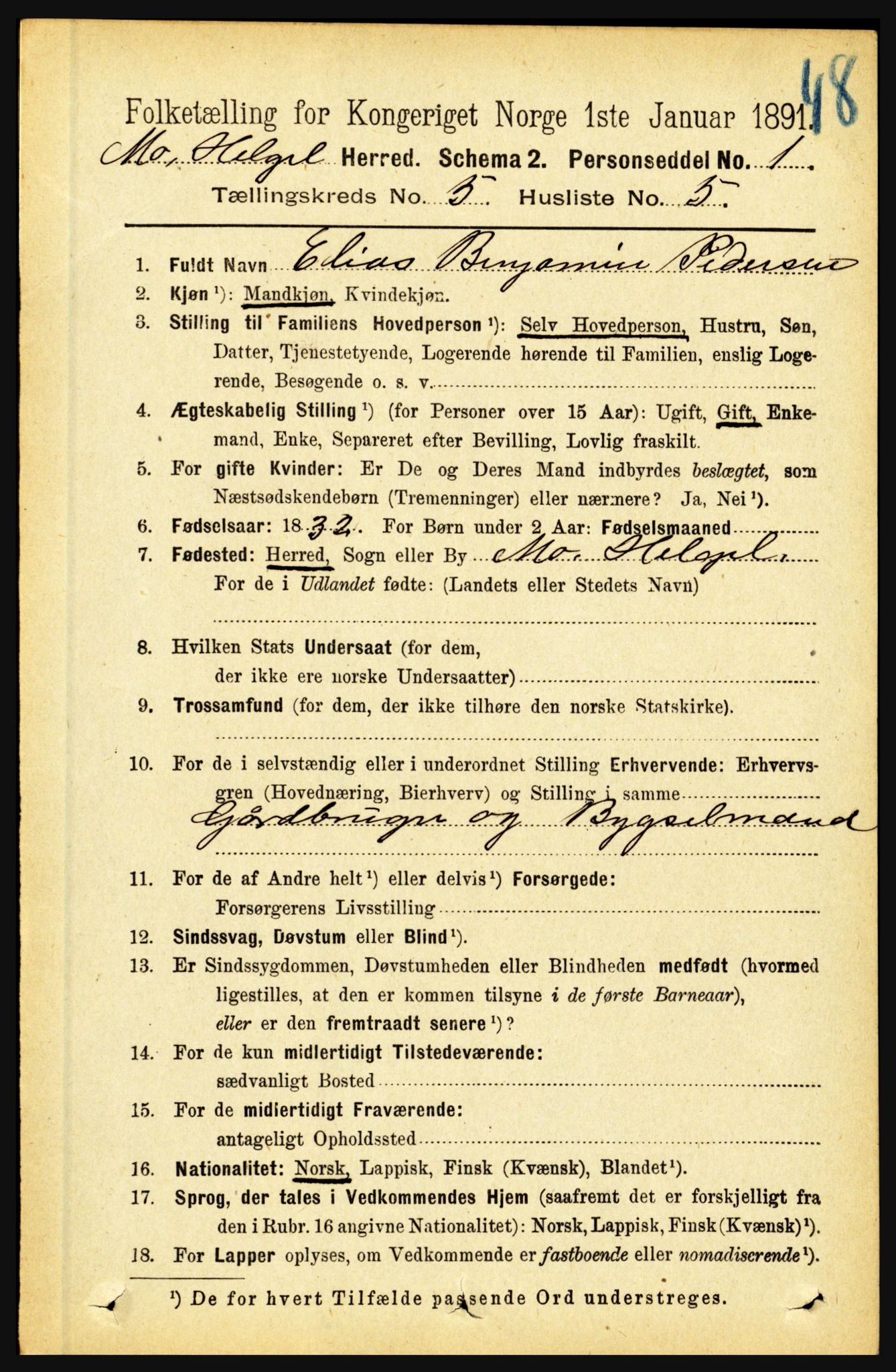 RA, Folketelling 1891 for 1833 Mo herred, 1891, s. 1947