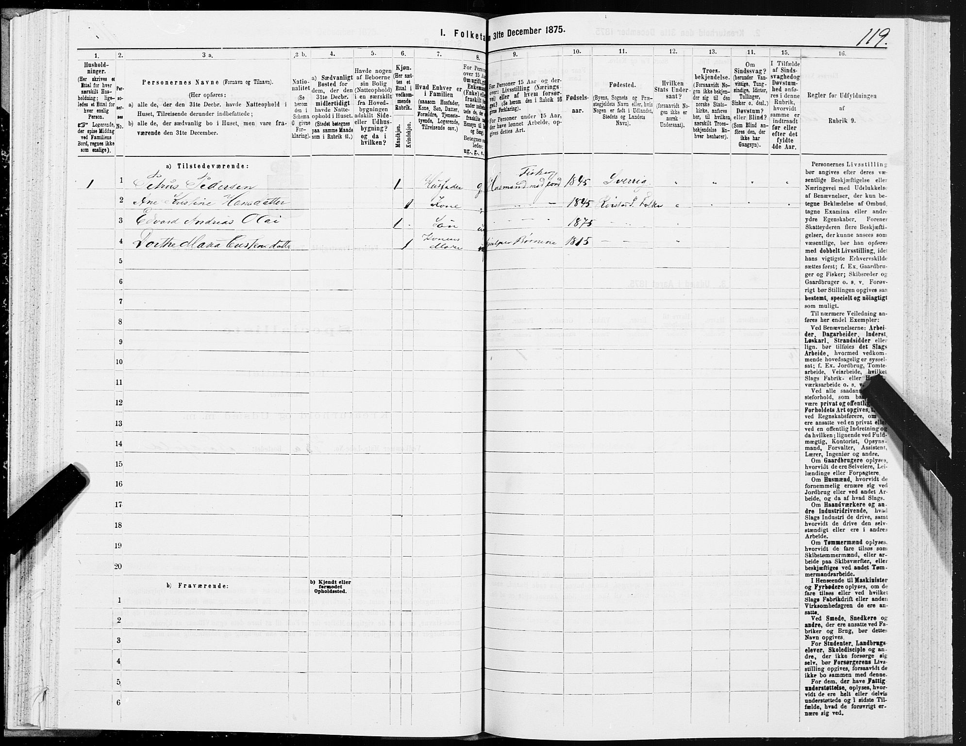 SAT, Folketelling 1875 for 1845P Folda prestegjeld, 1875, s. 1119