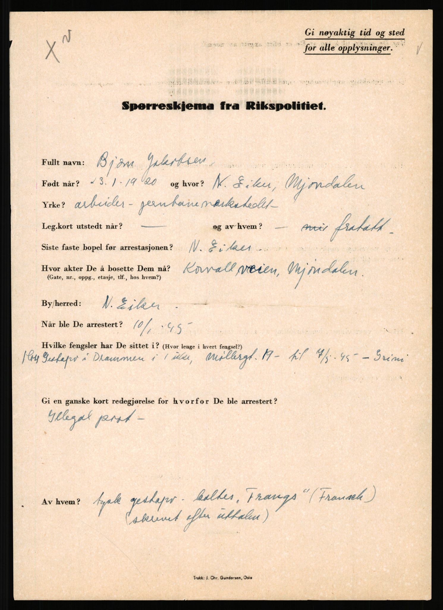 Rikspolitisjefen, AV/RA-S-1560/L/L0008: Jaffe, Bernhard - Karset, Helge Hafsahl, 1940-1945, s. 21