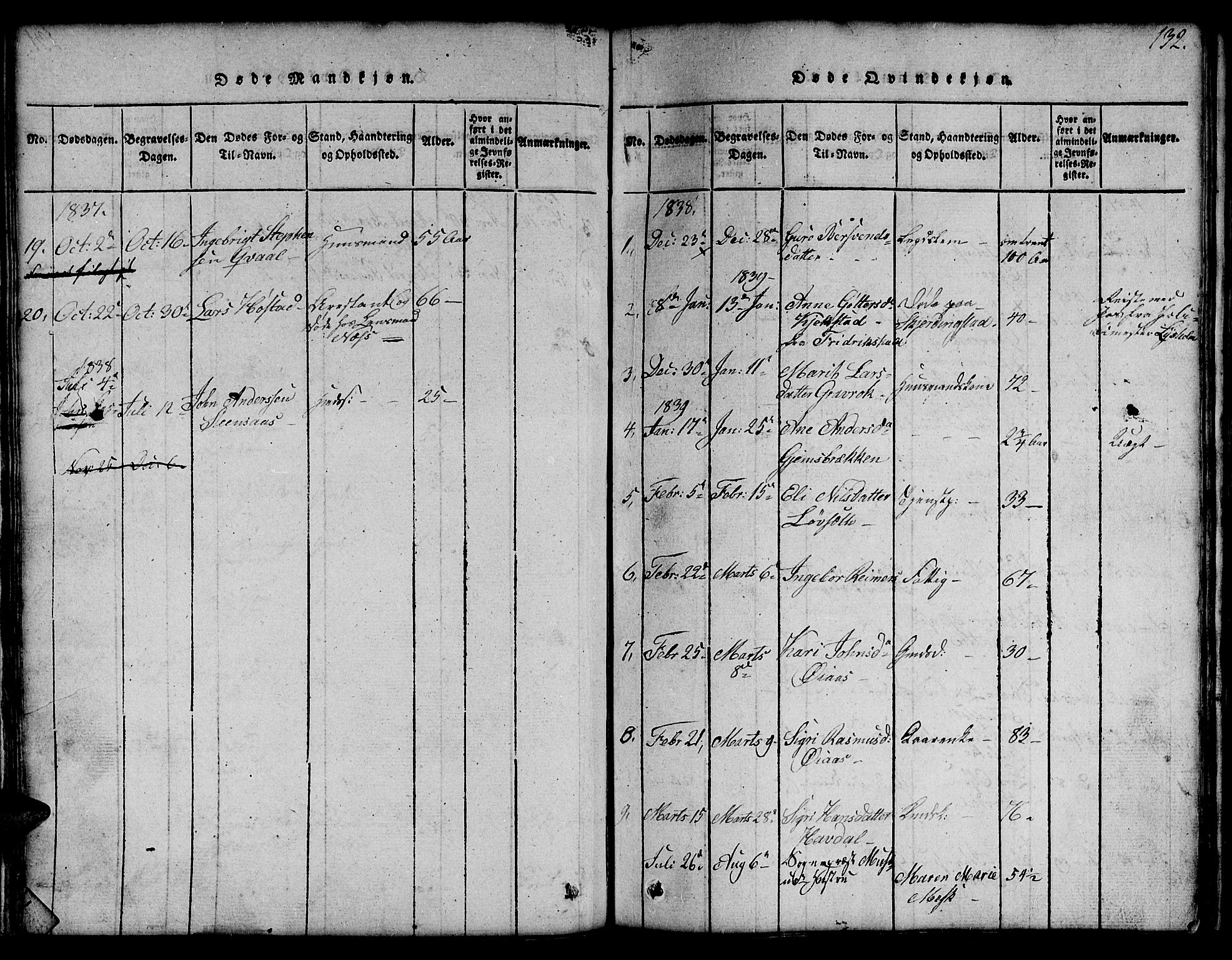 Ministerialprotokoller, klokkerbøker og fødselsregistre - Sør-Trøndelag, AV/SAT-A-1456/691/L1092: Klokkerbok nr. 691C03, 1816-1852, s. 132