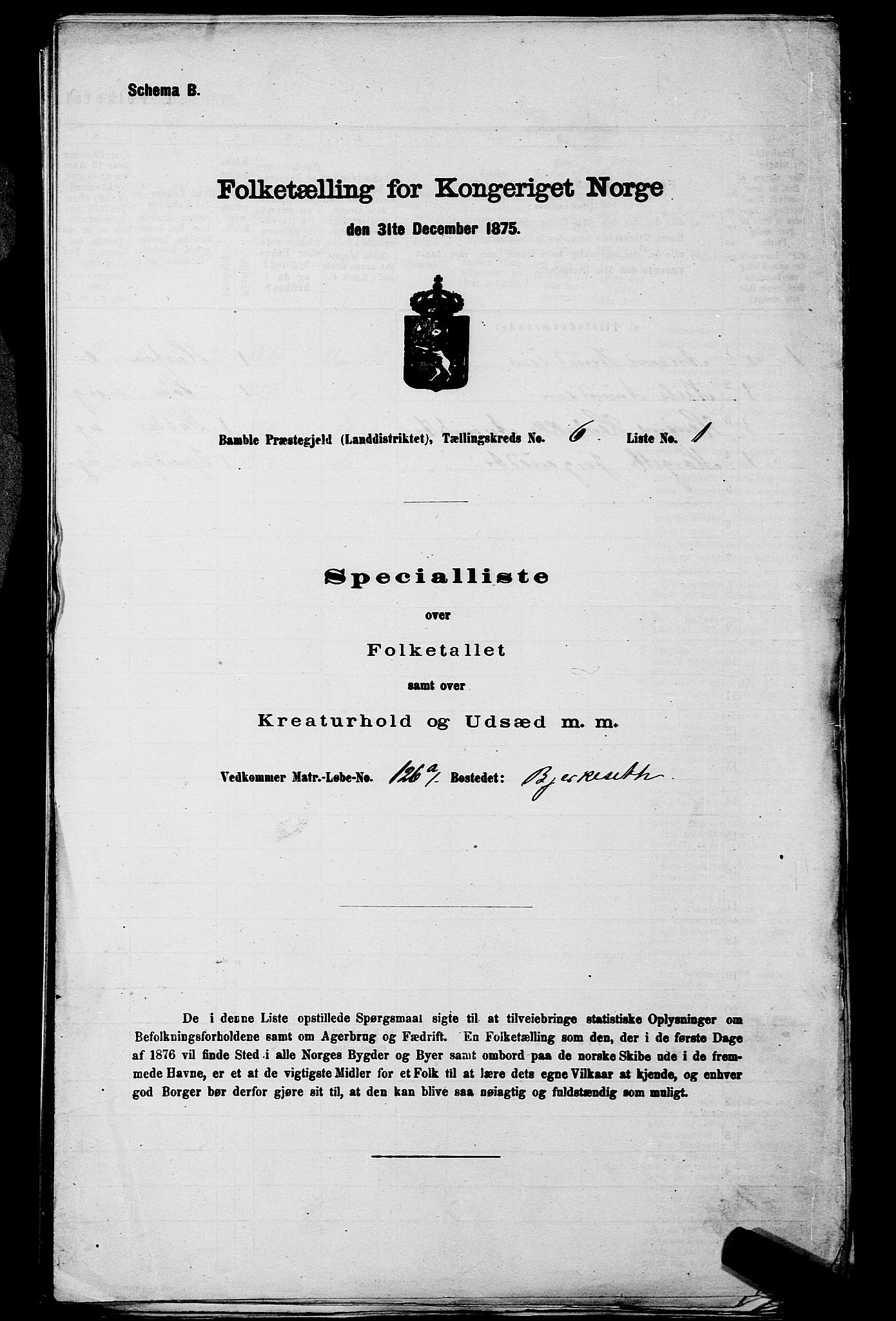 SAKO, Folketelling 1875 for 0814L Bamble prestegjeld, Bamble sokn, 1875, s. 861