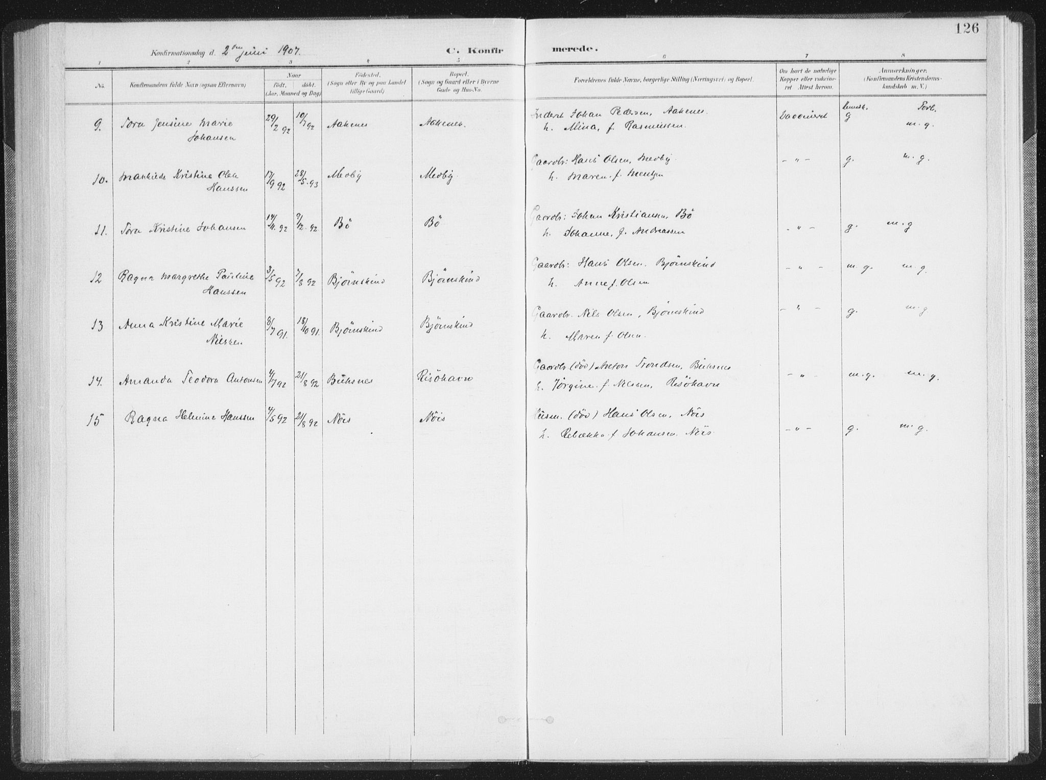 Ministerialprotokoller, klokkerbøker og fødselsregistre - Nordland, AV/SAT-A-1459/897/L1400: Ministerialbok nr. 897A07, 1897-1908, s. 126