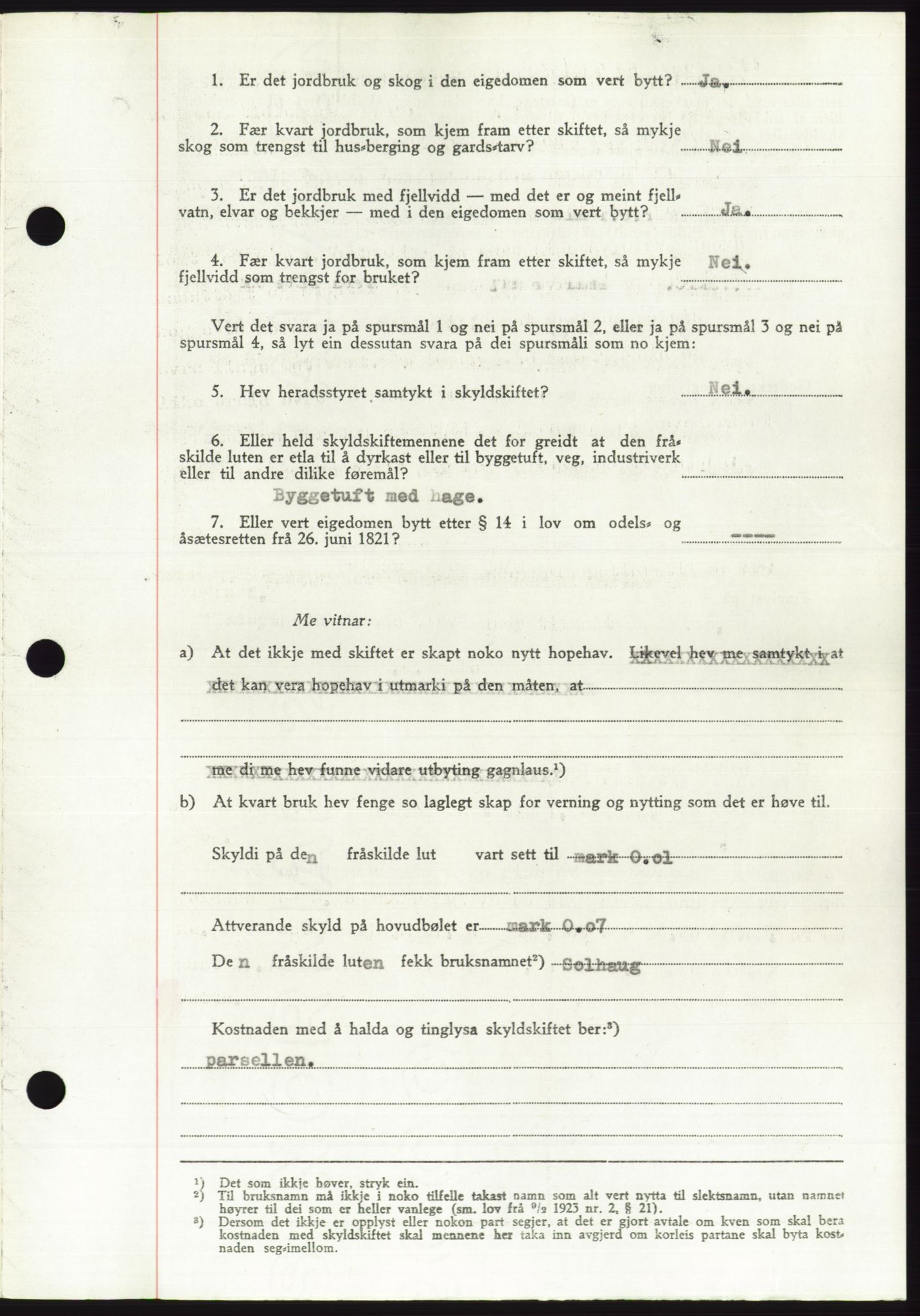 Søre Sunnmøre sorenskriveri, AV/SAT-A-4122/1/2/2C/L0085: Pantebok nr. 11A, 1949-1949, Dagboknr: 1799/1949