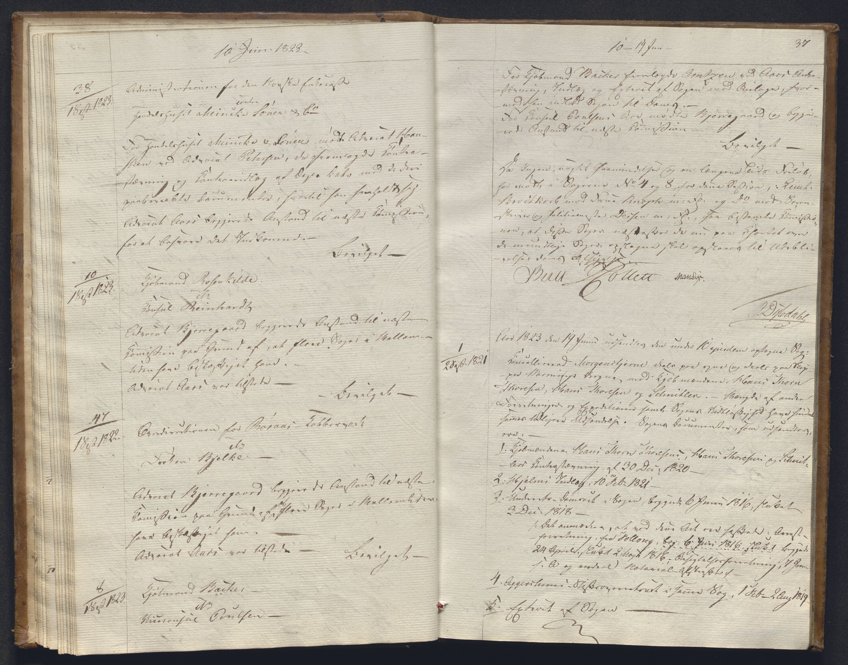 Høyesterett, AV/RA-S-1002/E/Ef/L0002: Protokoll over saker som gikk til skriftlig behandling, 1822-1826, s. 36-37