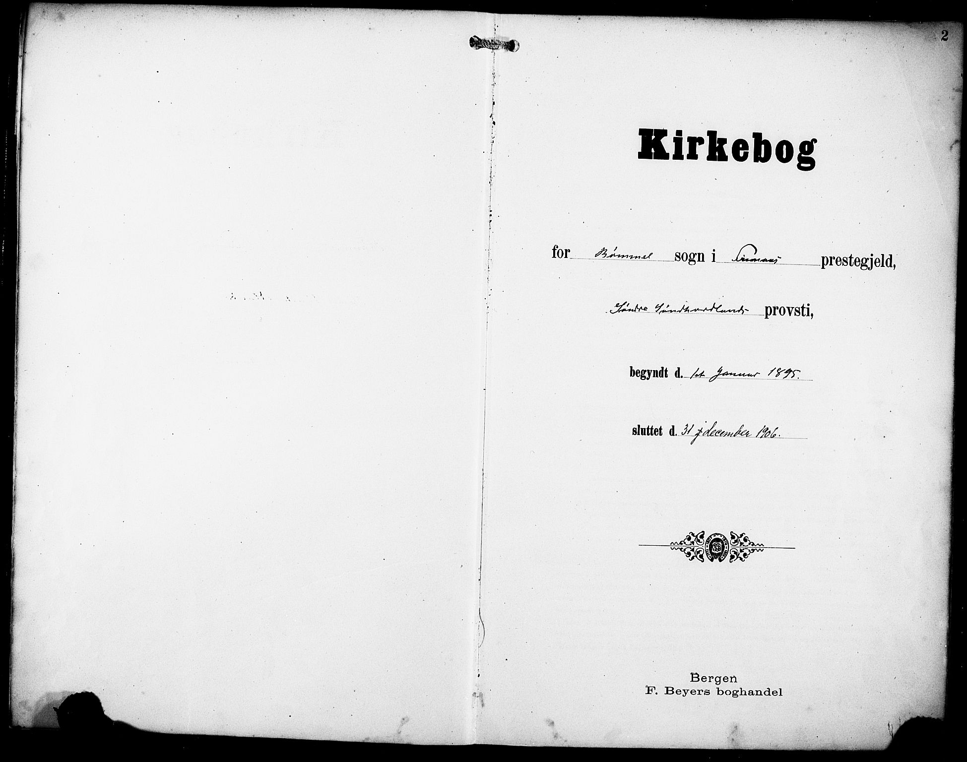 Finnås sokneprestembete, SAB/A-99925/H/Ha/Haa/Haad/L0002: Ministerialbok nr. D 2, 1895-1906, s. 2