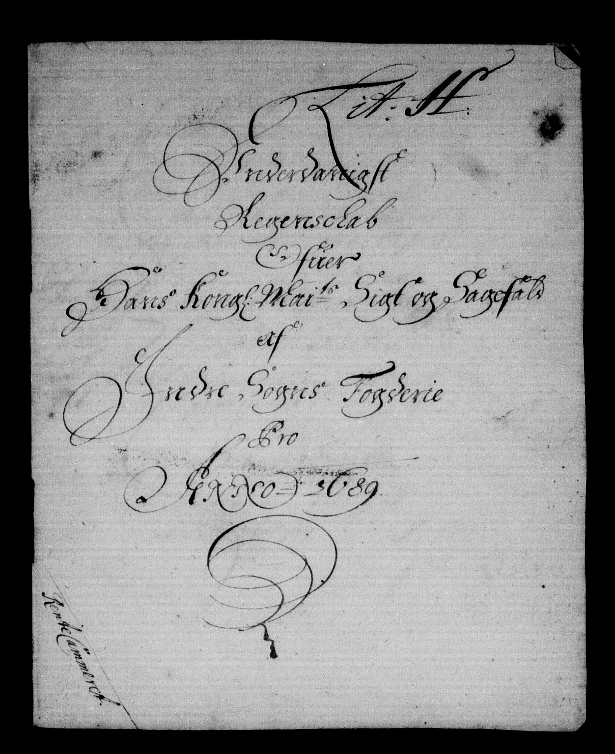 Rentekammeret inntil 1814, Reviderte regnskaper, Stiftamtstueregnskaper, Bergen stiftamt, RA/EA-6043/R/Rc/L0091: Bergen stiftamt, 1689