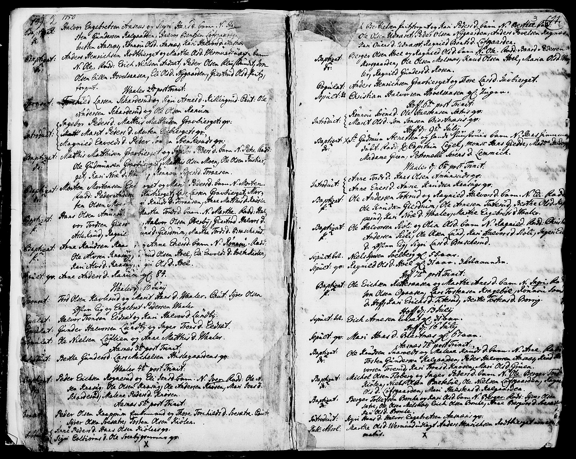 Hof prestekontor, AV/SAH-PREST-038/H/Ha/Haa/L0003: Ministerialbok nr. 3, 1750-1789, s. 2-3