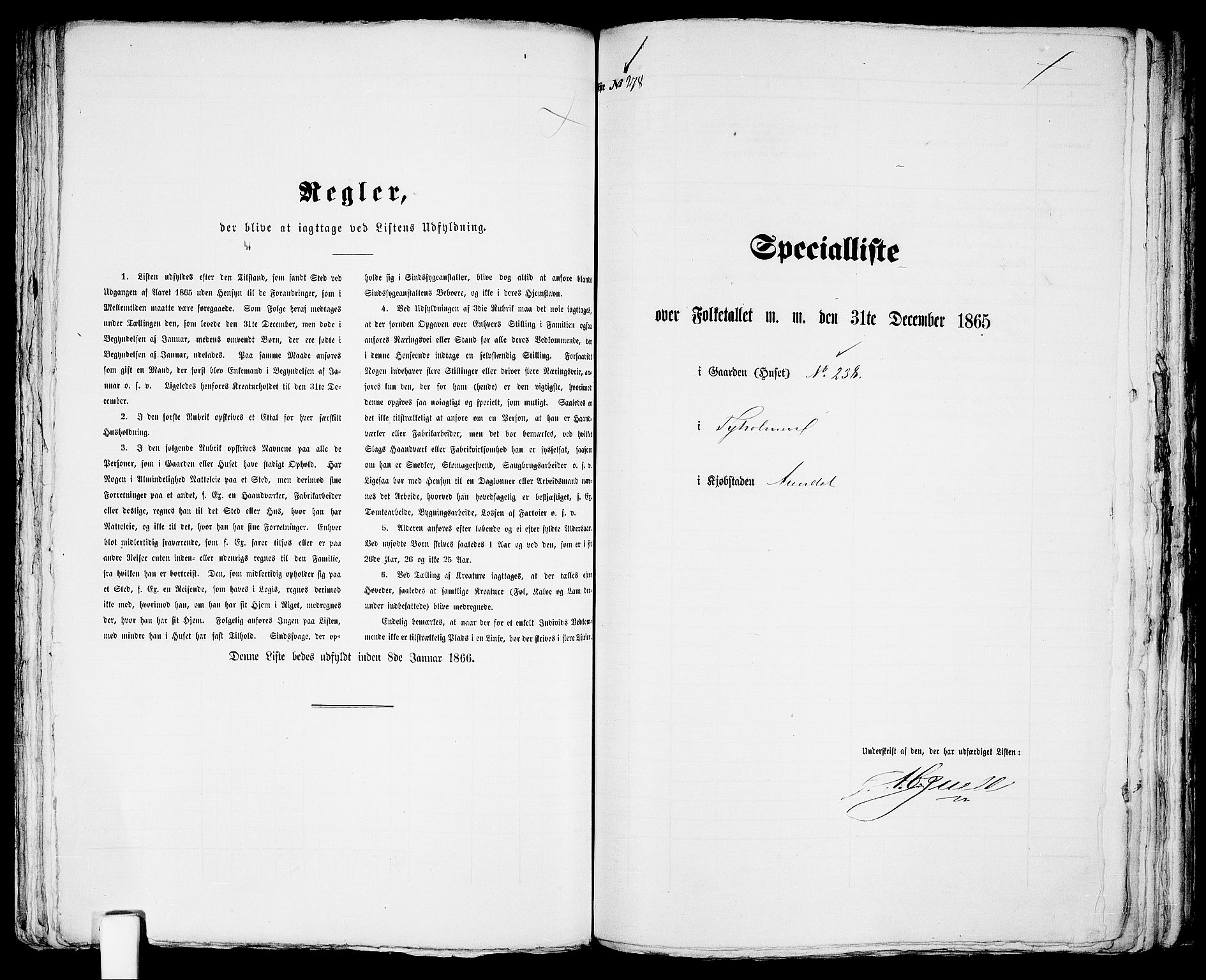 RA, Folketelling 1865 for 0903P Arendal prestegjeld, 1865, s. 564