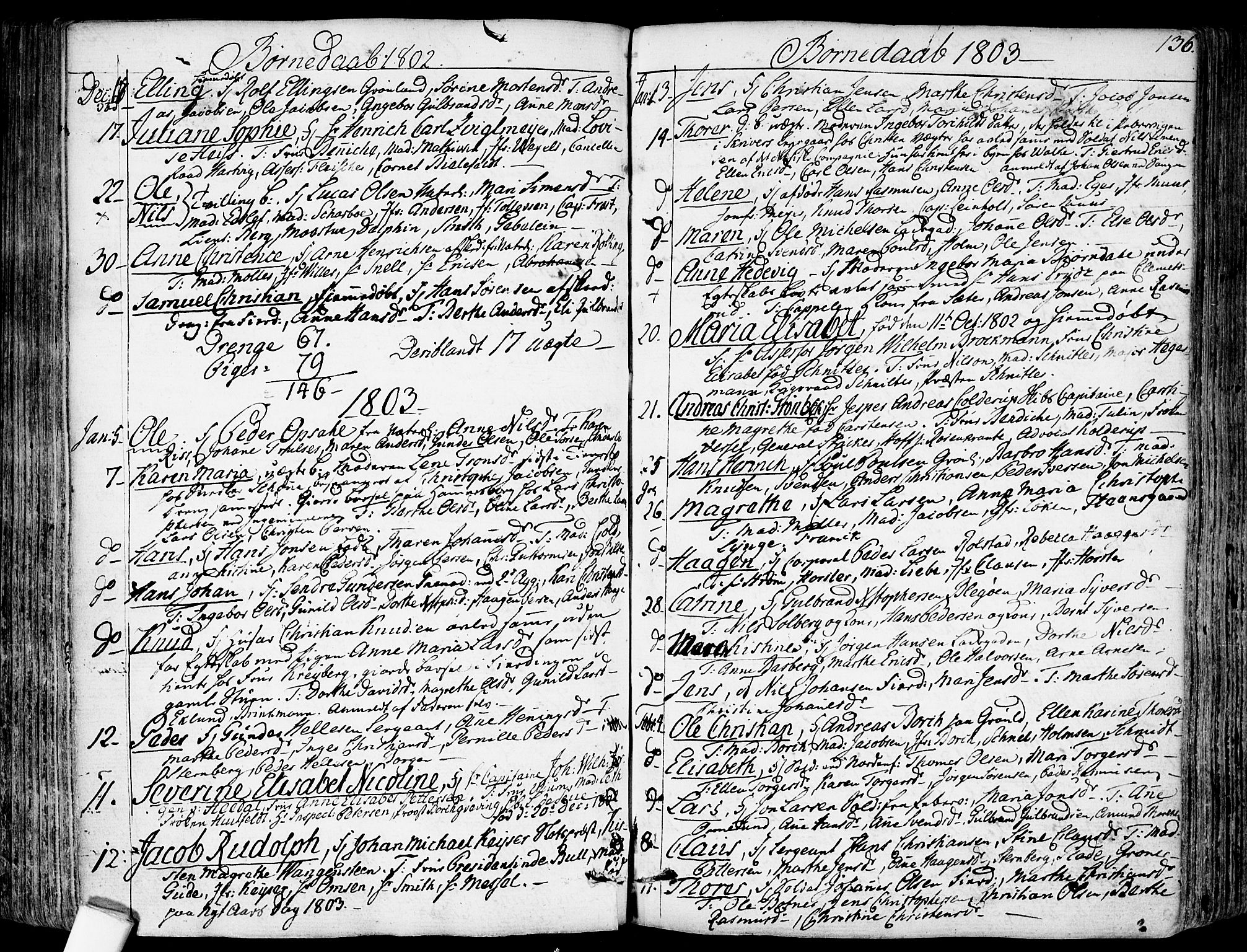 Garnisonsmenigheten Kirkebøker, AV/SAO-A-10846/F/Fa/L0003: Ministerialbok nr. 3, 1777-1809, s. 136