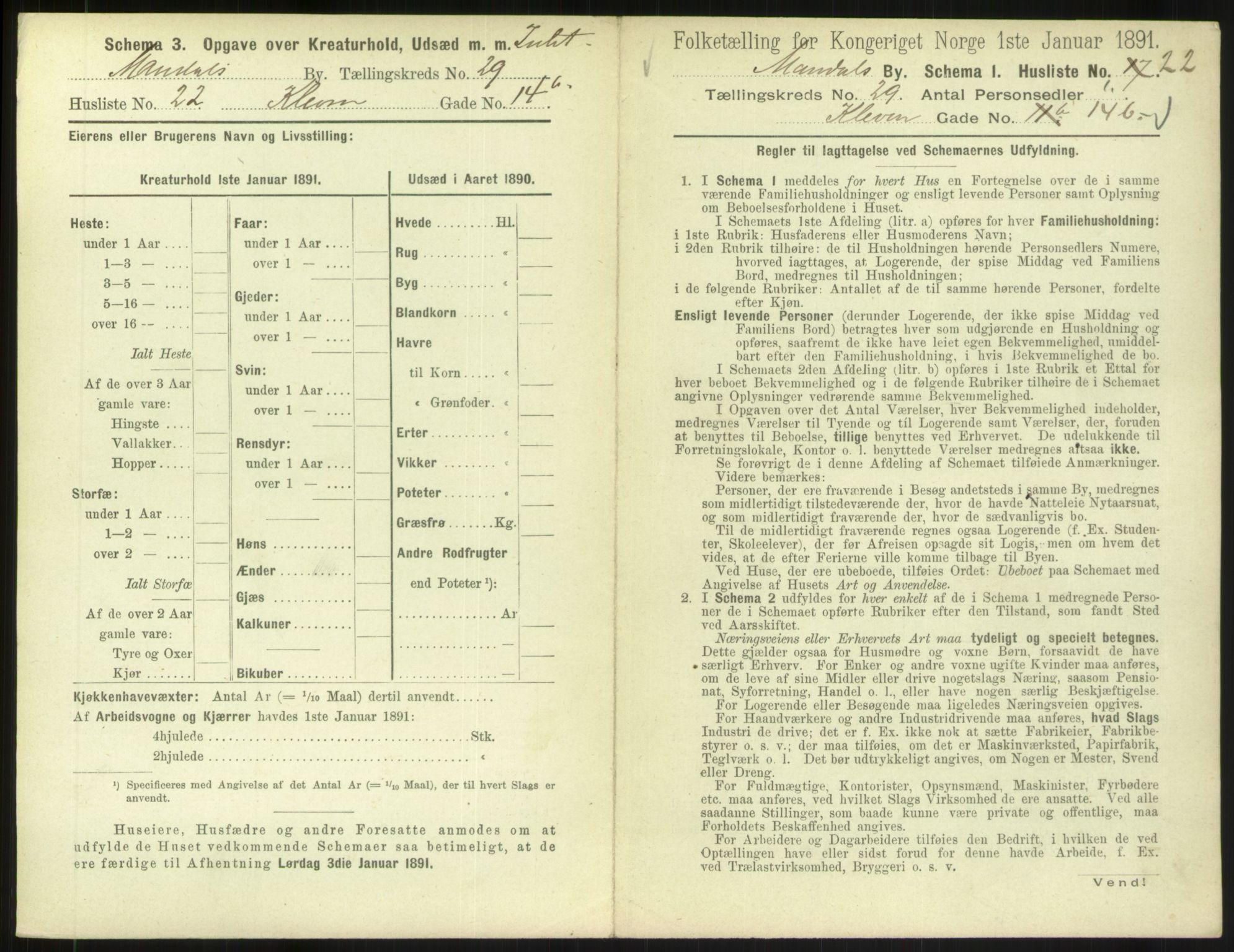 RA, Folketelling 1891 for 1002 Mandal ladested, 1891, s. 1333