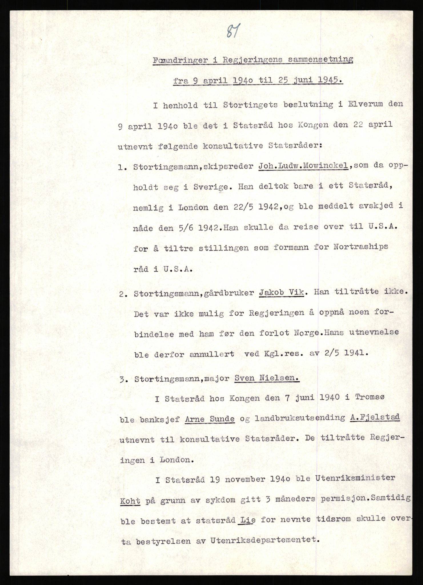 Undersøkelseskommisjonen av 1945, RA/S-1566/D/Db/L0021: Ramberg - Regjeringen under krigen, 1940-1946, s. 1123