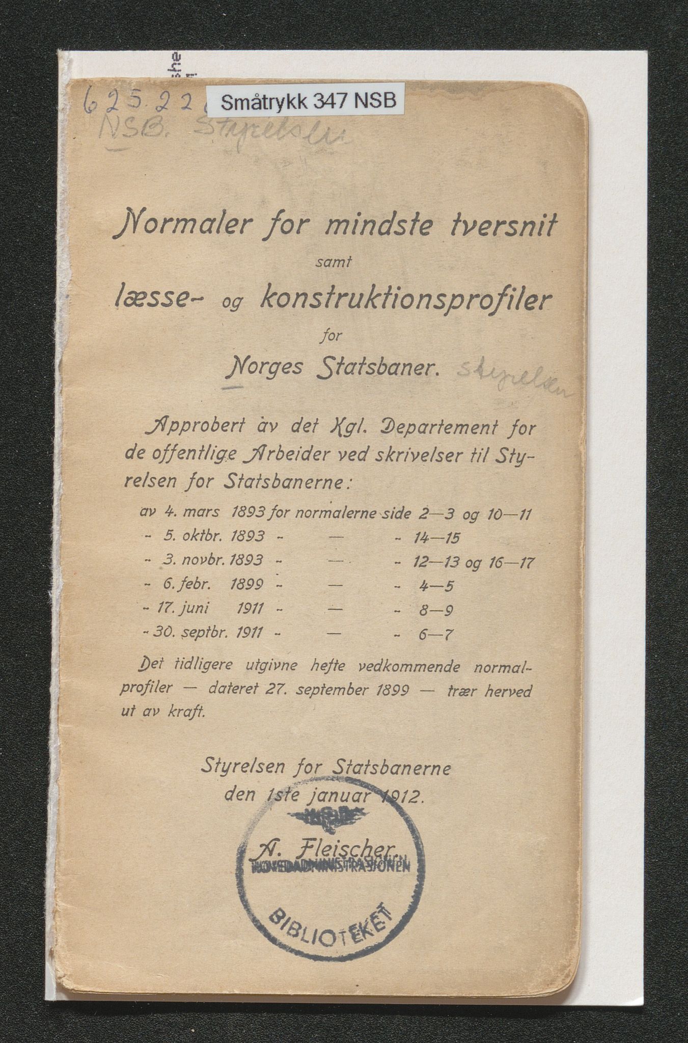 Norges Statsbaner Bibliotek (NSB), AV/SAKO-A-355/F/Fc/L0005/0002: Småtrykk 280 - 349 / Småtrykk 330 - 349, 1886-2006