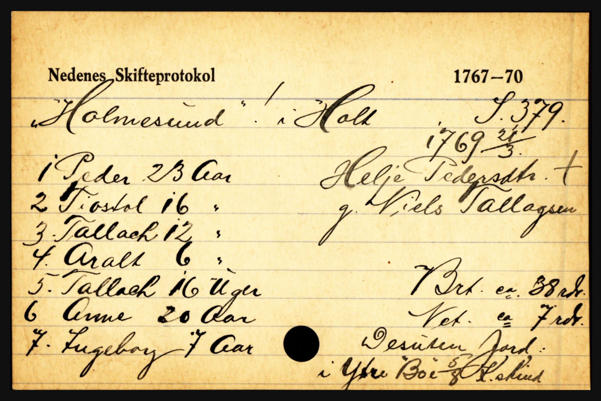 Nedenes sorenskriveri før 1824, AV/SAK-1221-0007/H, s. 12521