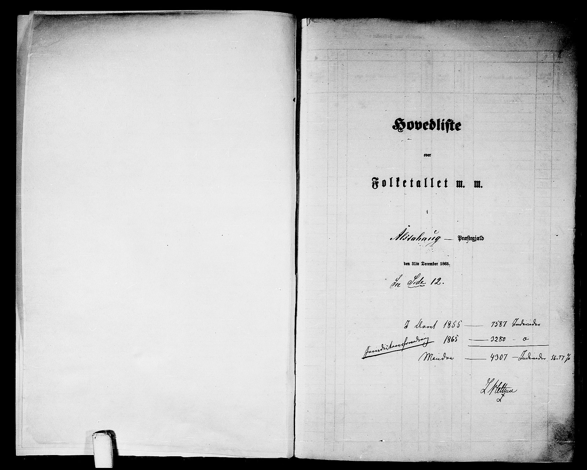 RA, Folketelling 1865 for 1820P Alstahaug prestegjeld, 1865, s. 5