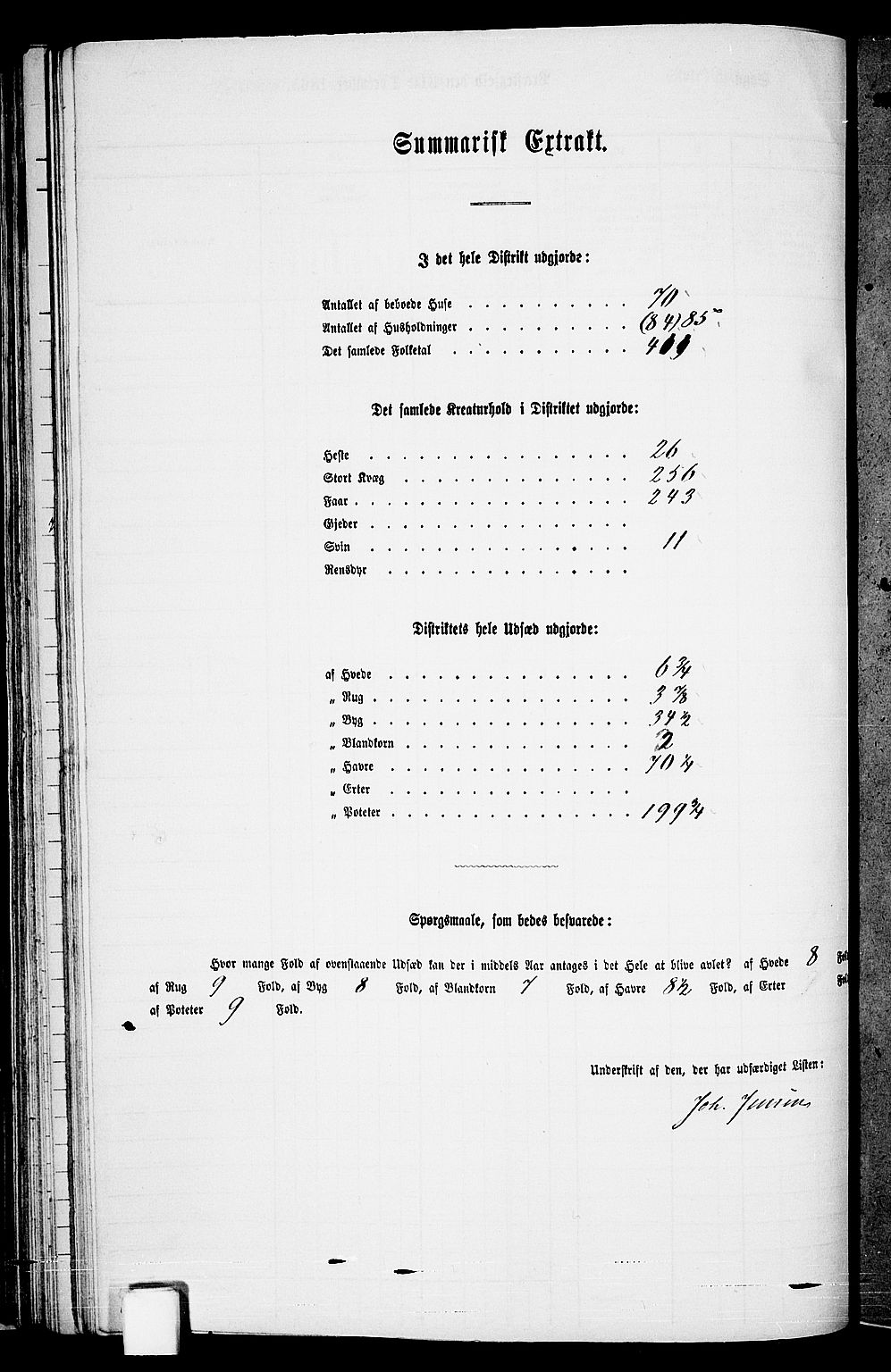 RA, Folketelling 1865 for 1019L Mandal prestegjeld, Halse sokn og Harkmark sokn, 1865, s. 61