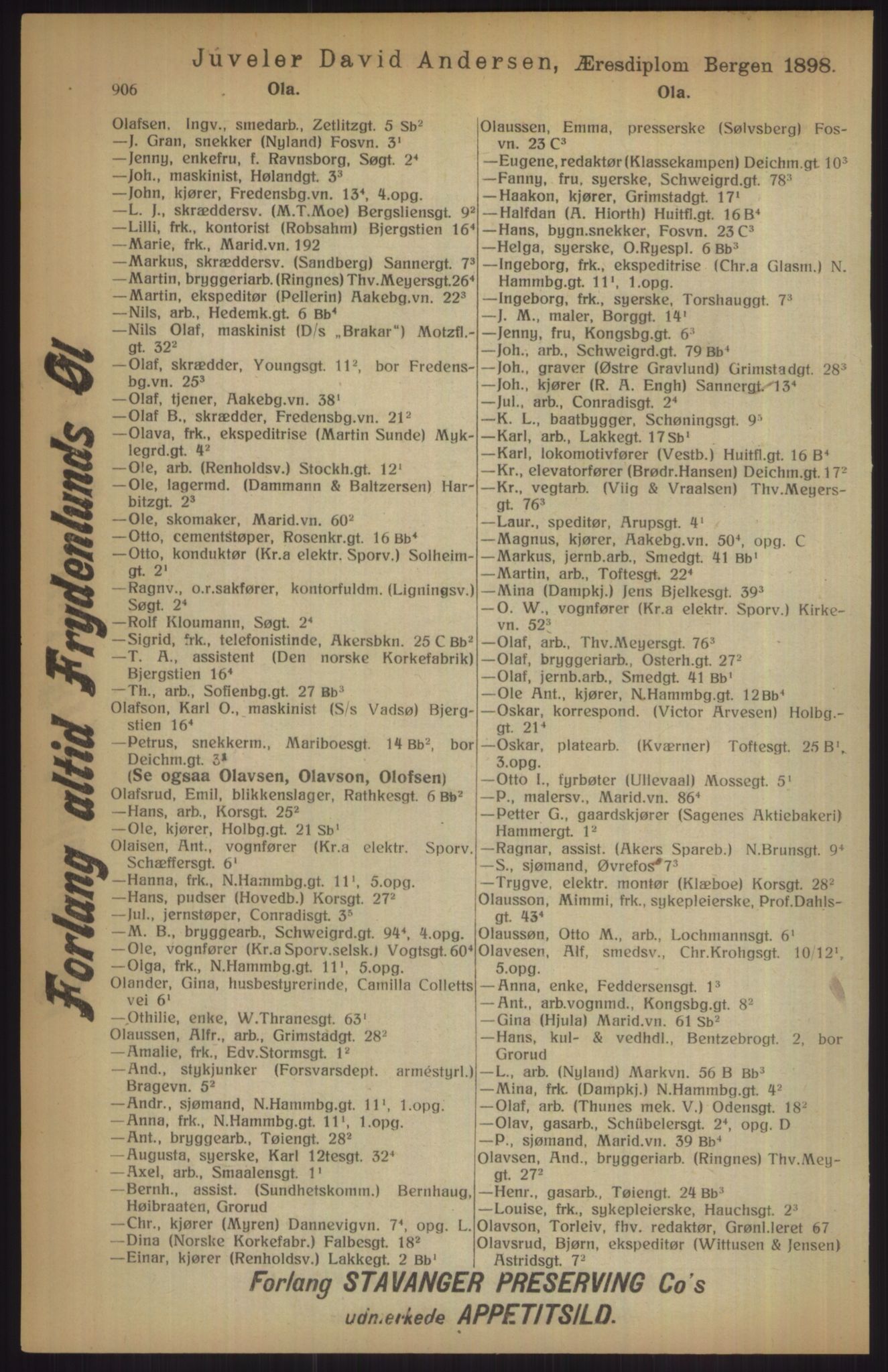 Kristiania/Oslo adressebok, PUBL/-, 1915, s. 906