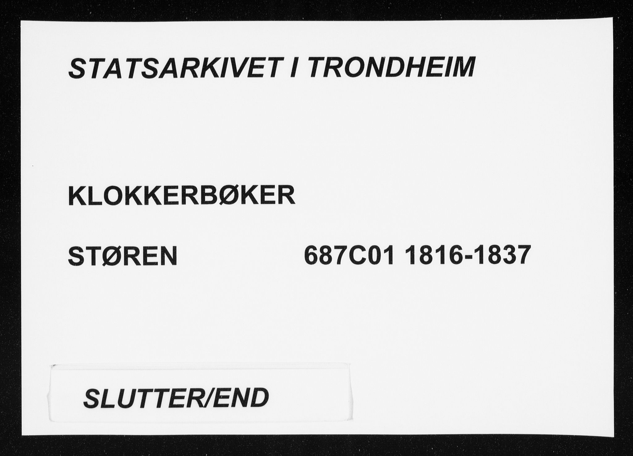Ministerialprotokoller, klokkerbøker og fødselsregistre - Sør-Trøndelag, AV/SAT-A-1456/687/L1017: Klokkerbok nr. 687C01, 1816-1837