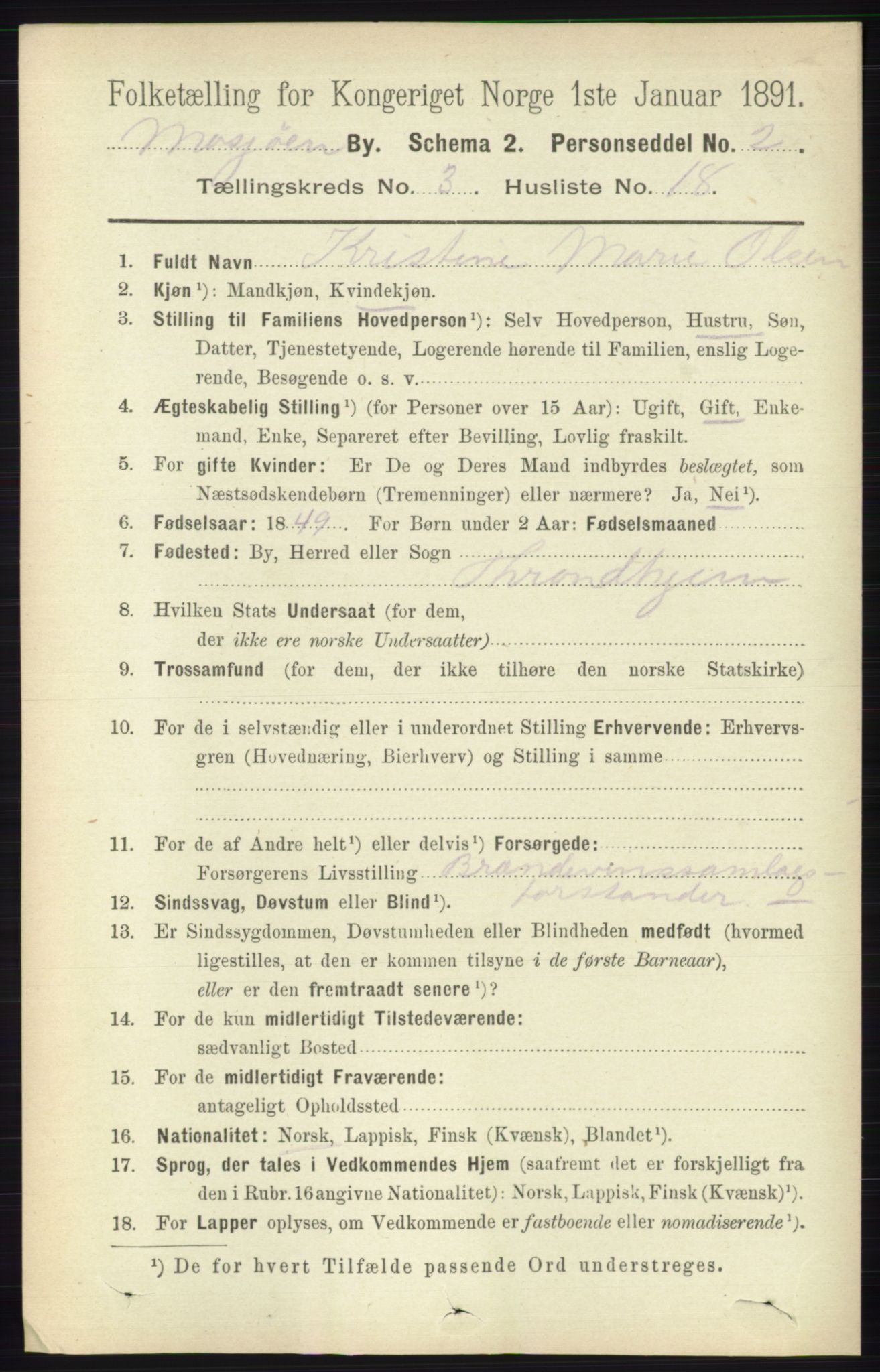 RA, Folketelling 1891 for 1802 Mosjøen ladested, 1891, s. 1386