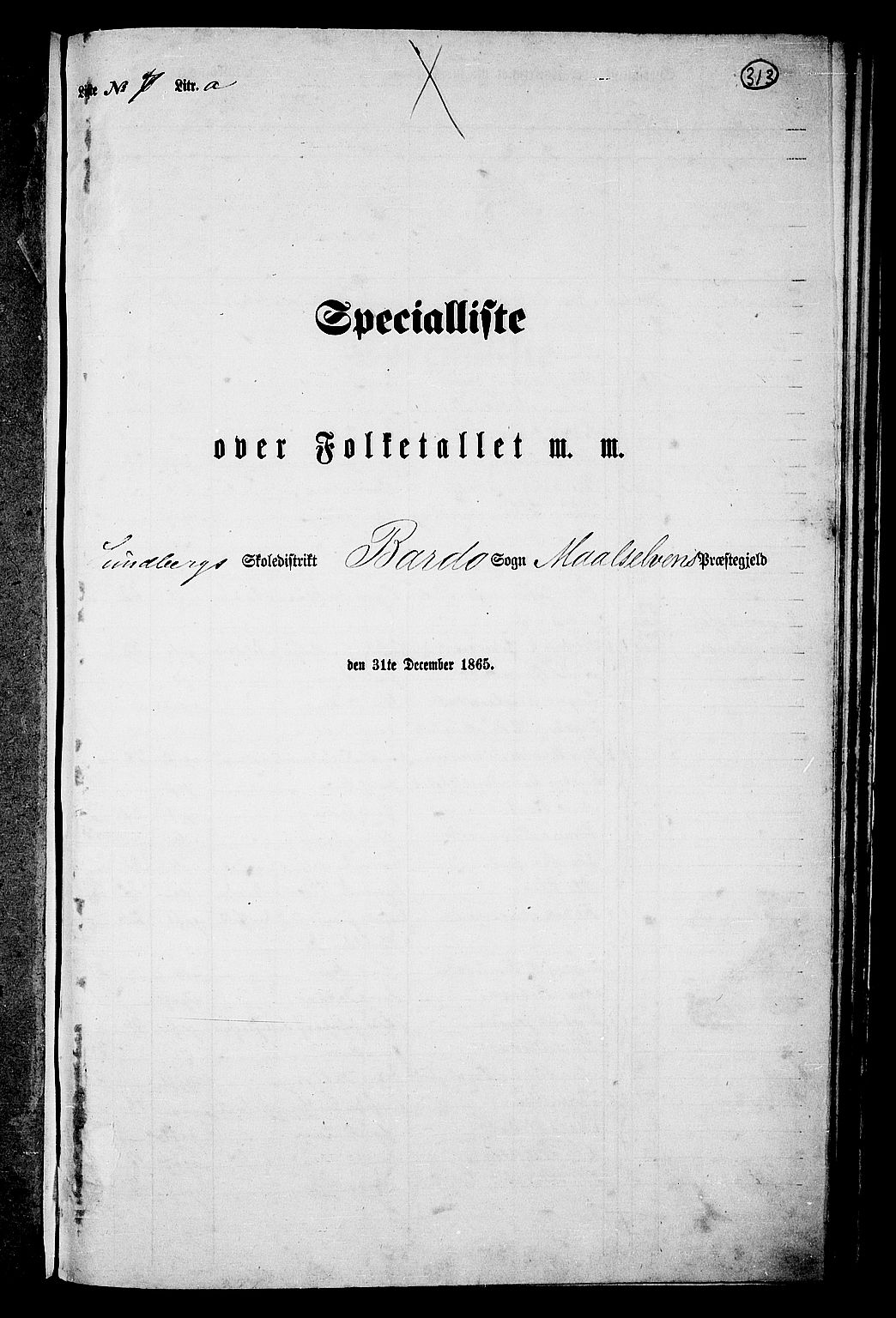 RA, Folketelling 1865 for 1924P Målselv prestegjeld, 1865, s. 129