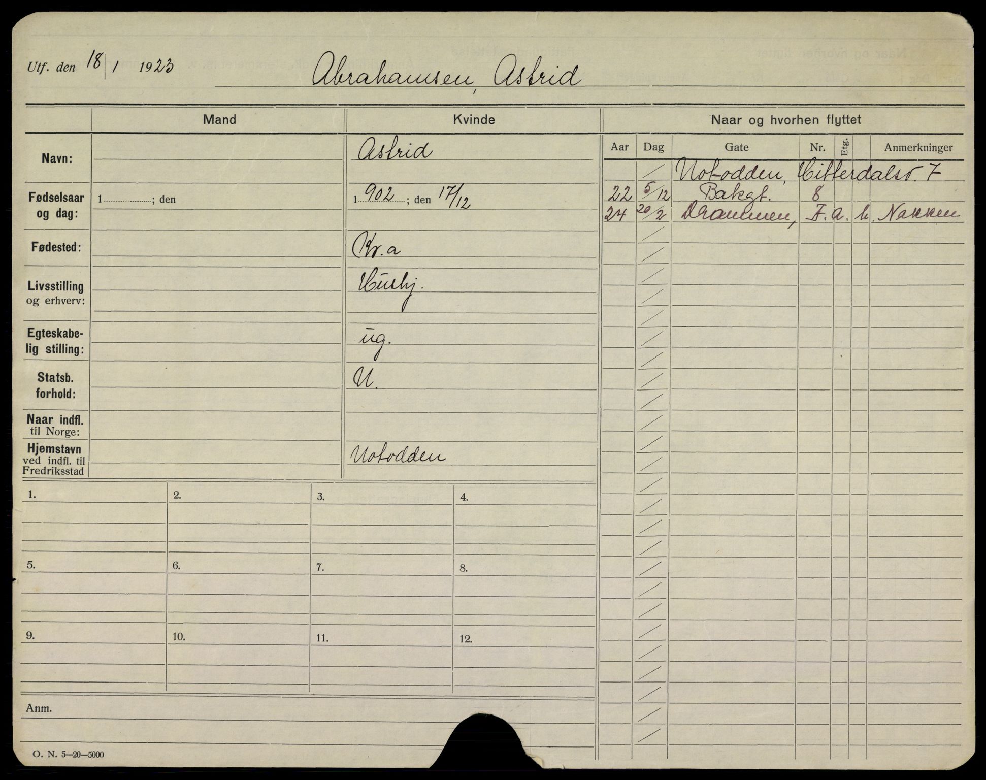 Fredrikstad folkeregister, AV/SAO-A-10481/F/Fa/L0007: Utflyttede, 1924