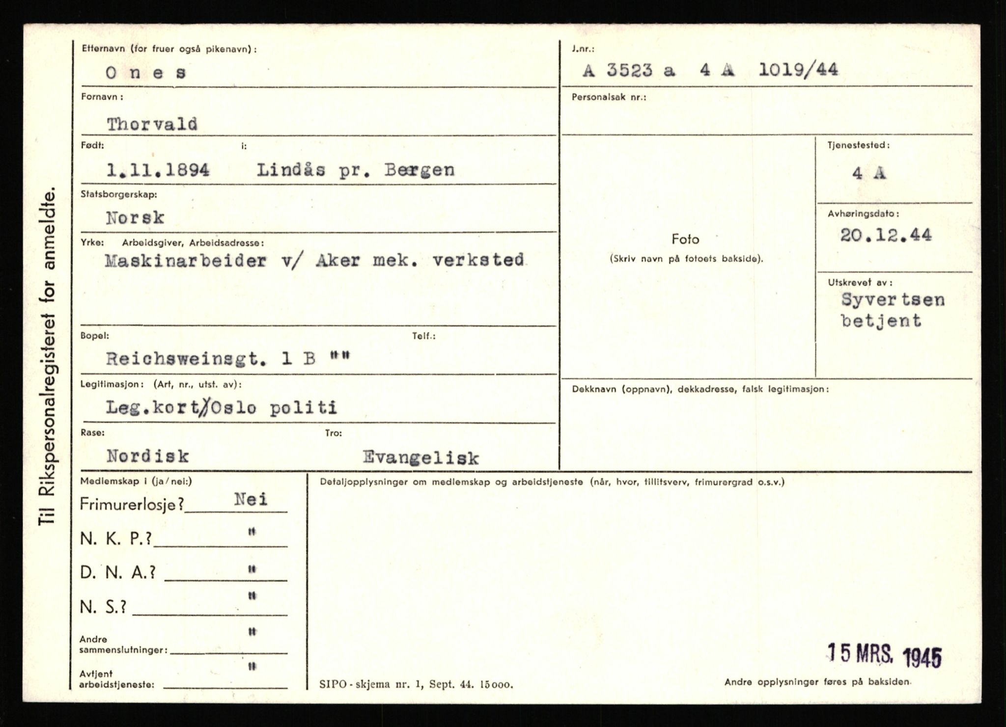 Statspolitiet - Hovedkontoret / Osloavdelingen, AV/RA-S-1329/C/Ca/L0012: Oanæs - Quistgaard	, 1943-1945, s. 2090