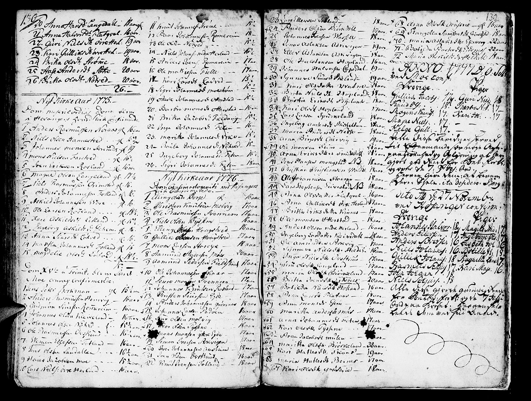 Hosanger sokneprestembete, AV/SAB-A-75801/H/Haa: Ministerialbok nr. A 2 /1, 1766-1793, s. 132