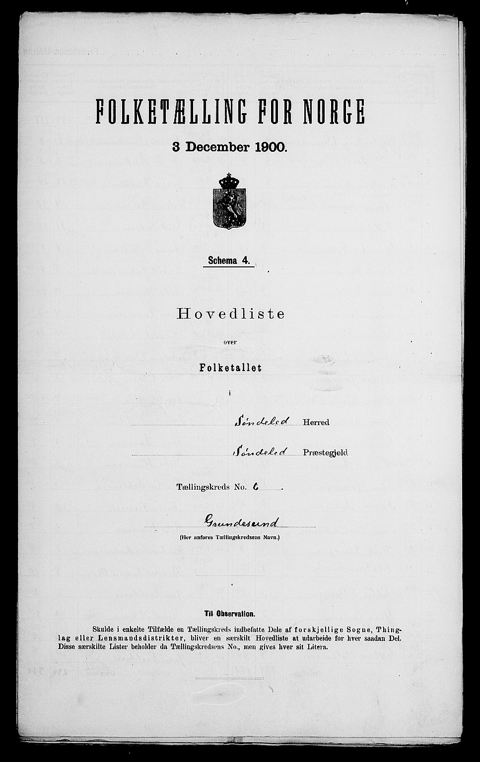 SAK, Folketelling 1900 for 0913 Søndeled herred, 1900, s. 41
