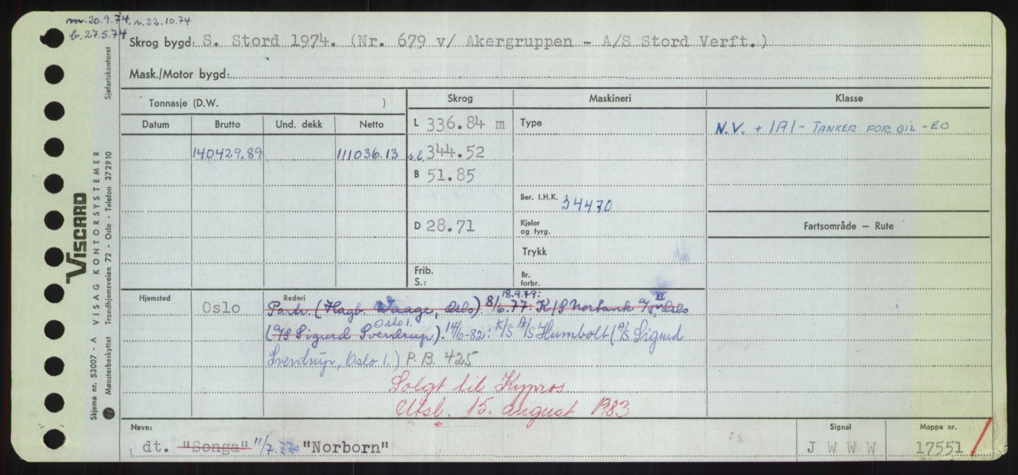 Sjøfartsdirektoratet med forløpere, Skipsmålingen, RA/S-1627/H/Hd/L0026: Fartøy, N-Norhol, s. 387