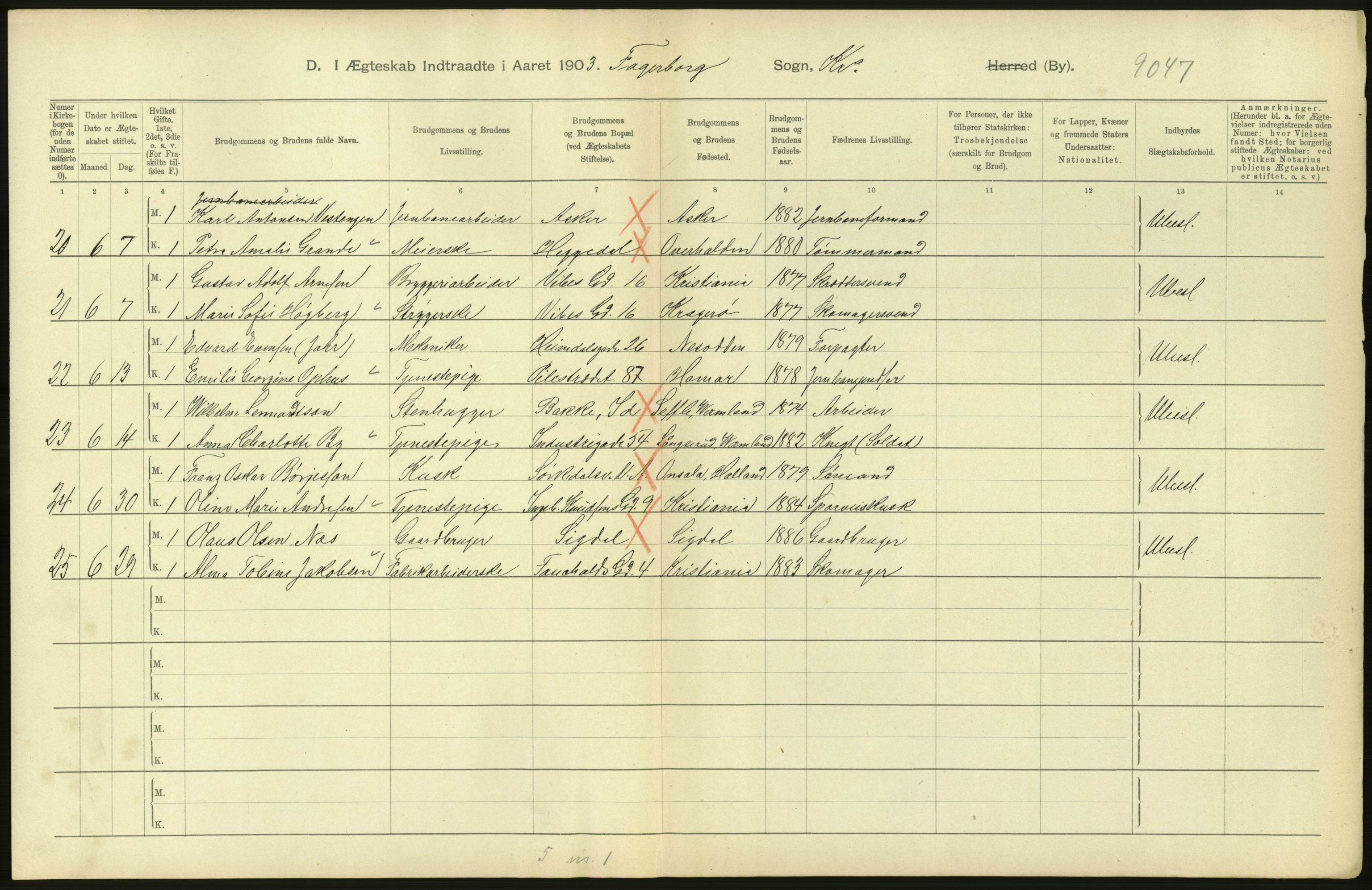 Statistisk sentralbyrå, Sosiodemografiske emner, Befolkning, AV/RA-S-2228/D/Df/Dfa/Dfaa/L0004: Kristiania: Gifte, døde, 1903, s. 724