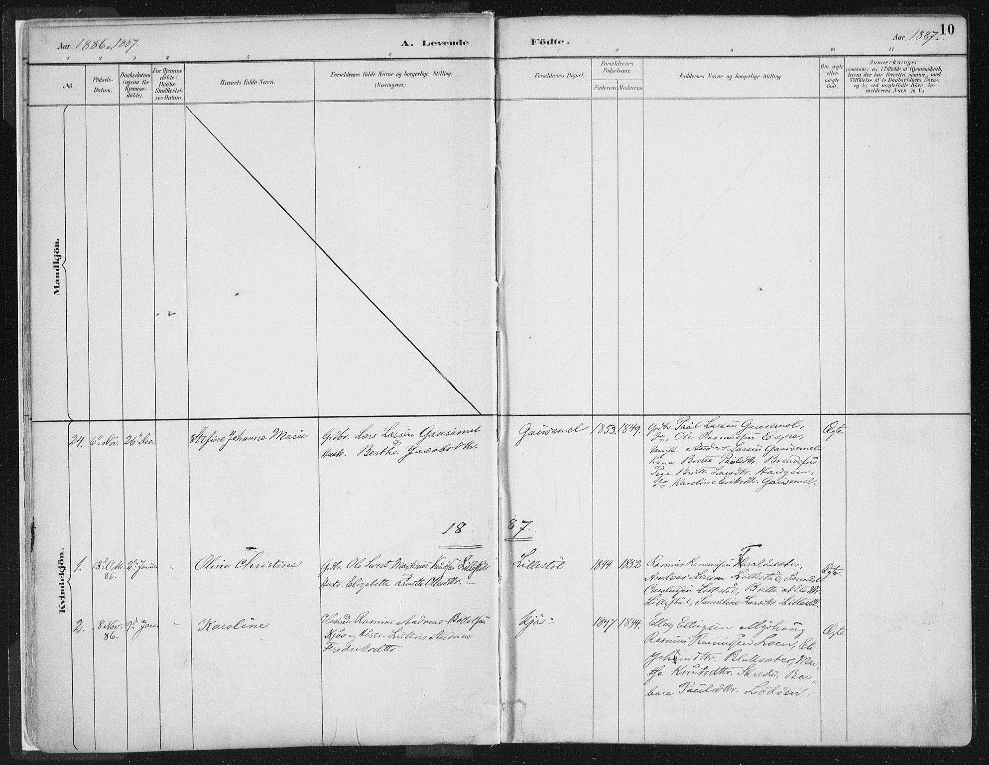 Hornindal sokneprestembete, SAB/A-82401/H/Haa/Haaa/L0003/0001: Ministerialbok nr. A 3A, 1887-1917, s. 10