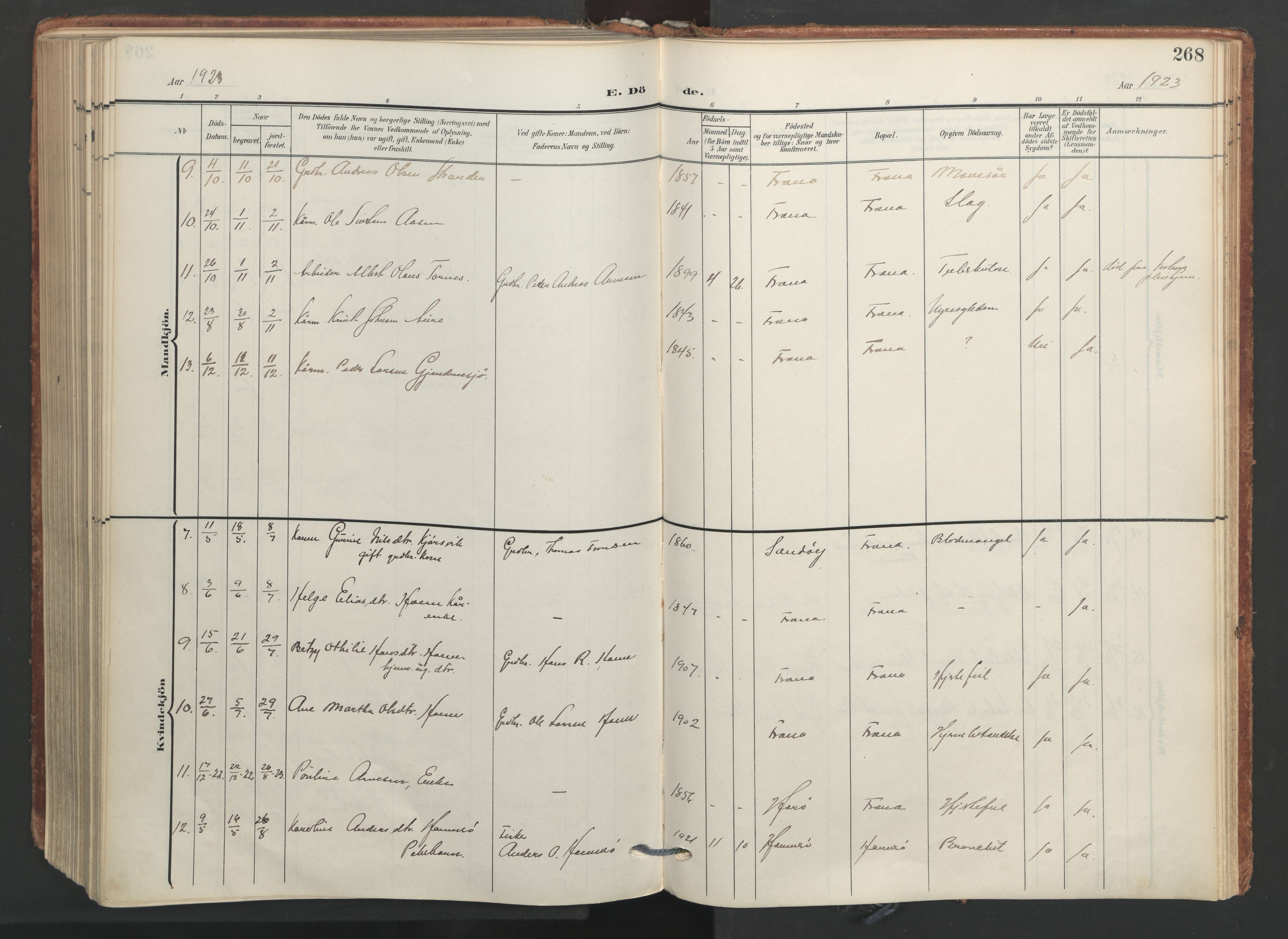 Ministerialprotokoller, klokkerbøker og fødselsregistre - Møre og Romsdal, AV/SAT-A-1454/565/L0751: Ministerialbok nr. 565A05, 1905-1979, s. 268