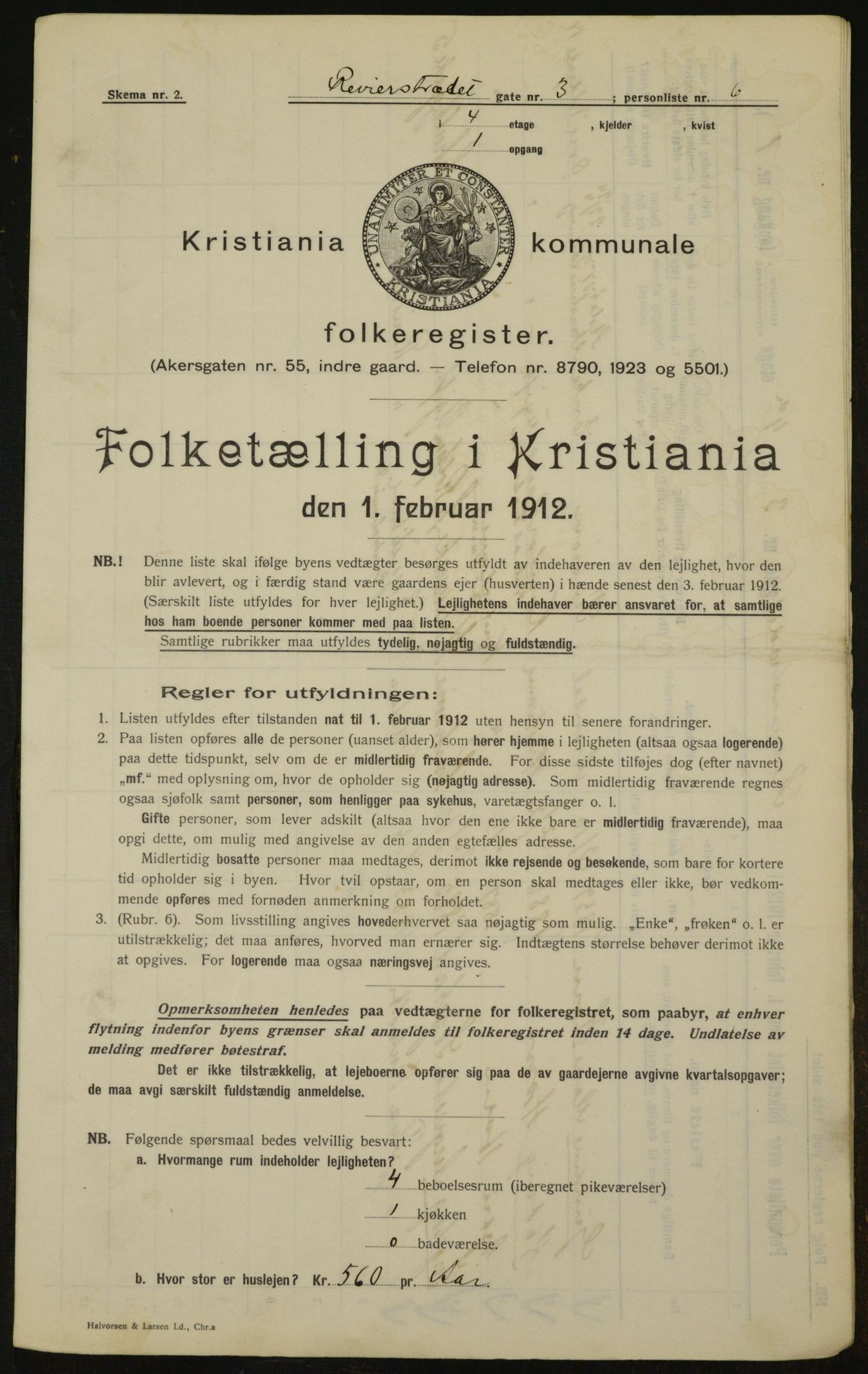 OBA, Kommunal folketelling 1.2.1912 for Kristiania, 1912, s. 83066