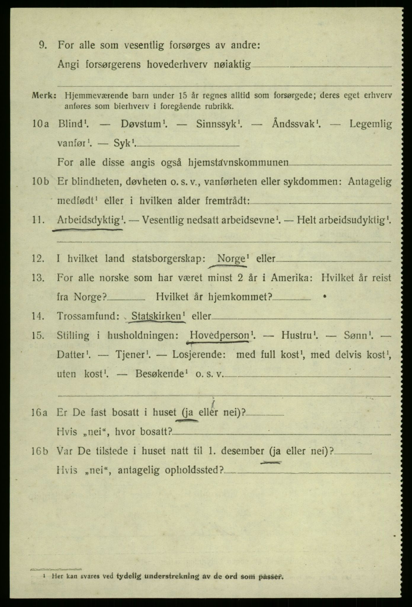 SAB, Folketelling 1920 for 1421 Aurland herred, 1920, s. 1909