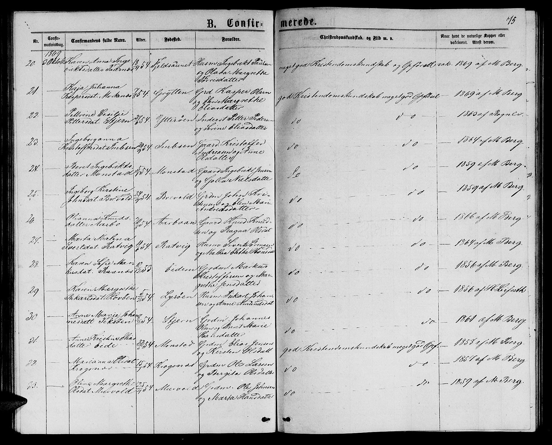 Ministerialprotokoller, klokkerbøker og fødselsregistre - Sør-Trøndelag, SAT/A-1456/655/L0686: Klokkerbok nr. 655C02, 1866-1879, s. 75