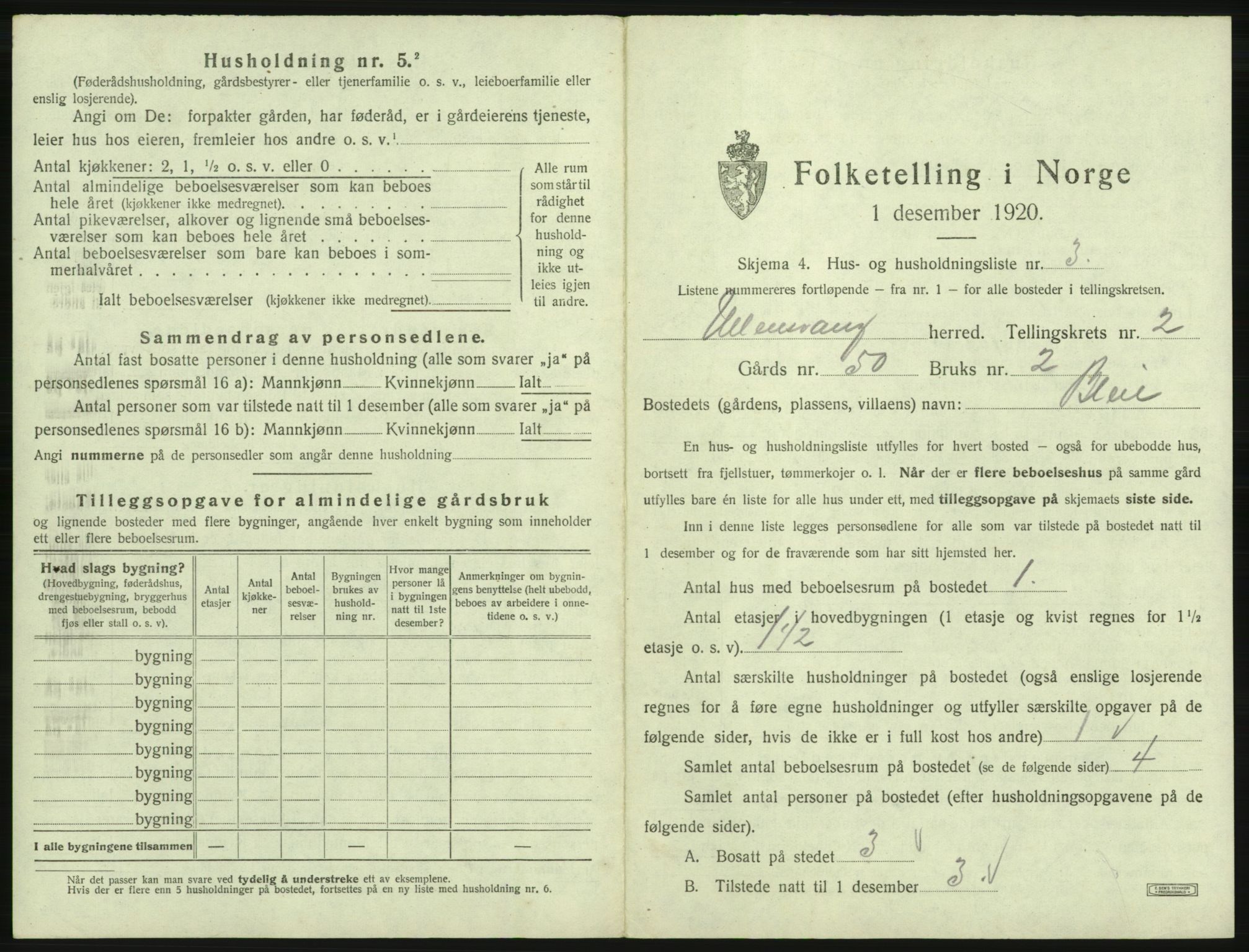 SAB, Folketelling 1920 for 1230 Ullensvang herred, 1920, s. 61