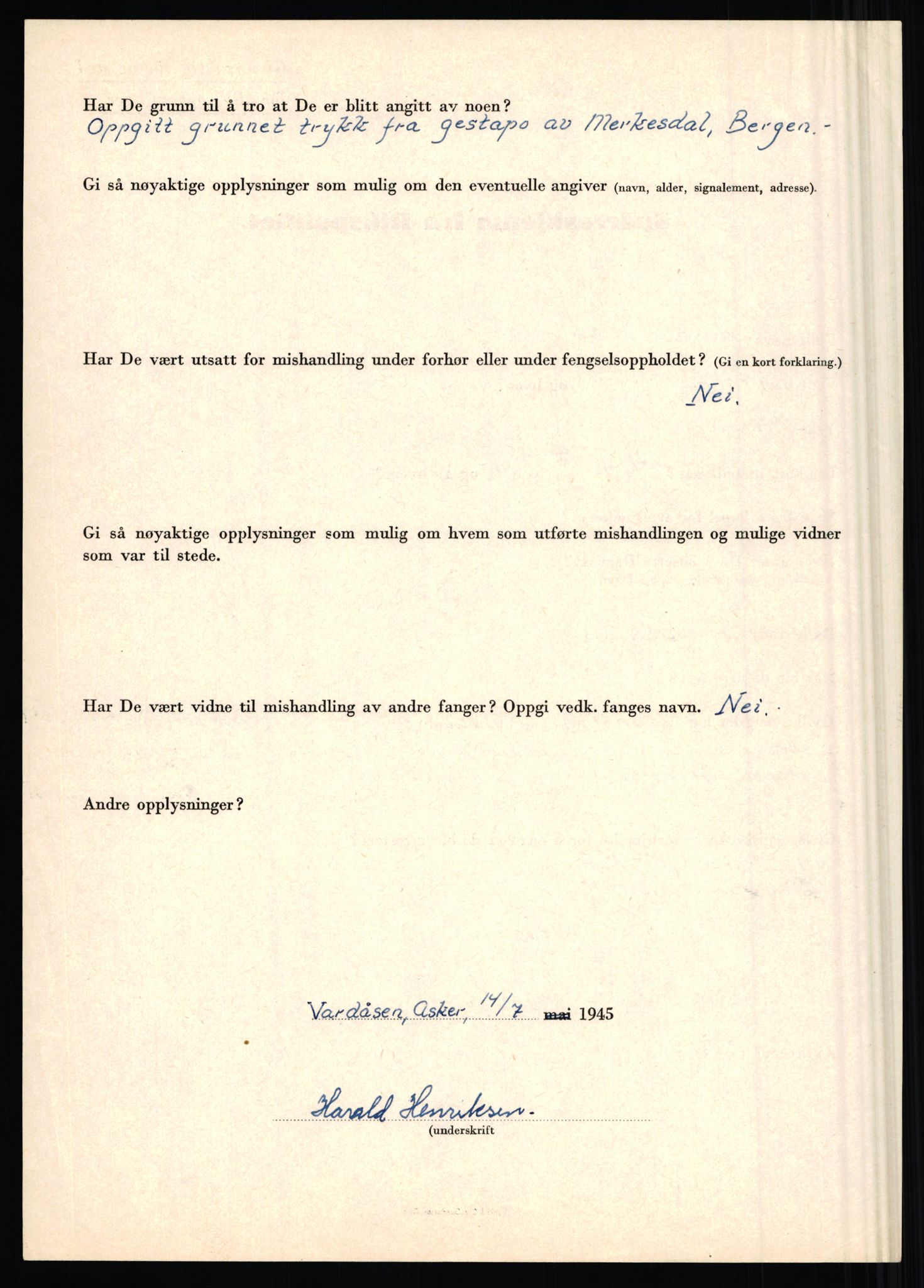 Rikspolitisjefen, AV/RA-S-1560/L/L0007: Heen, Erik C. - Iversen, Trygve, 1940-1945, s. 54