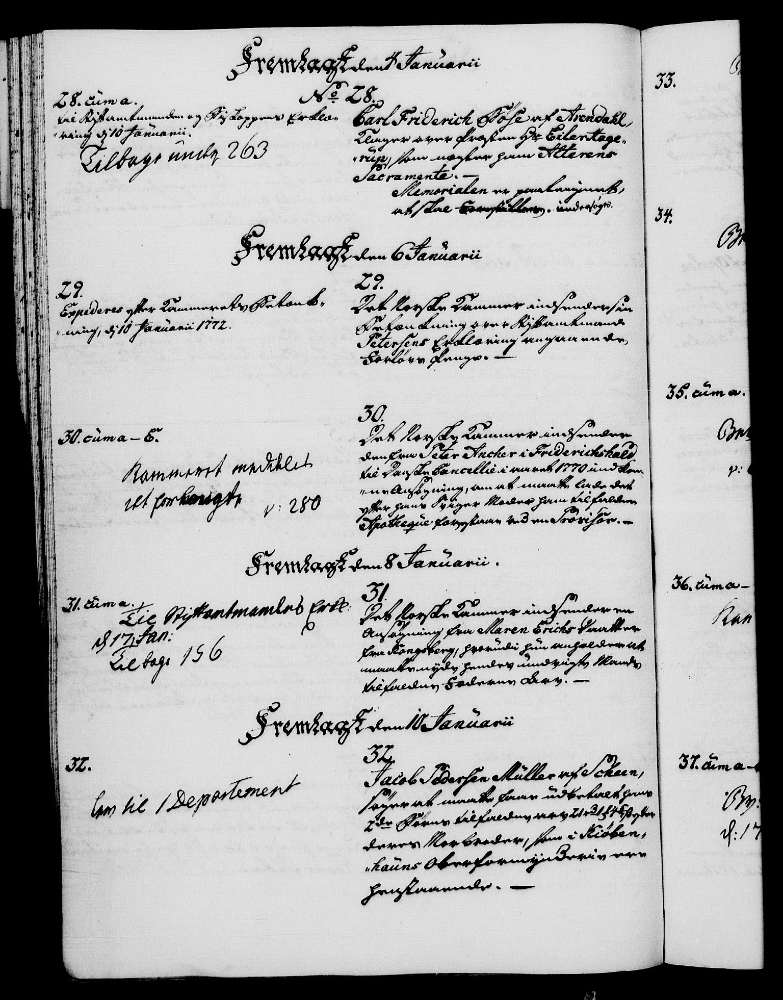 Danske Kanselli 1572-1799, AV/RA-EA-3023/I/Ia/L0002: 3. departements journal, 1772