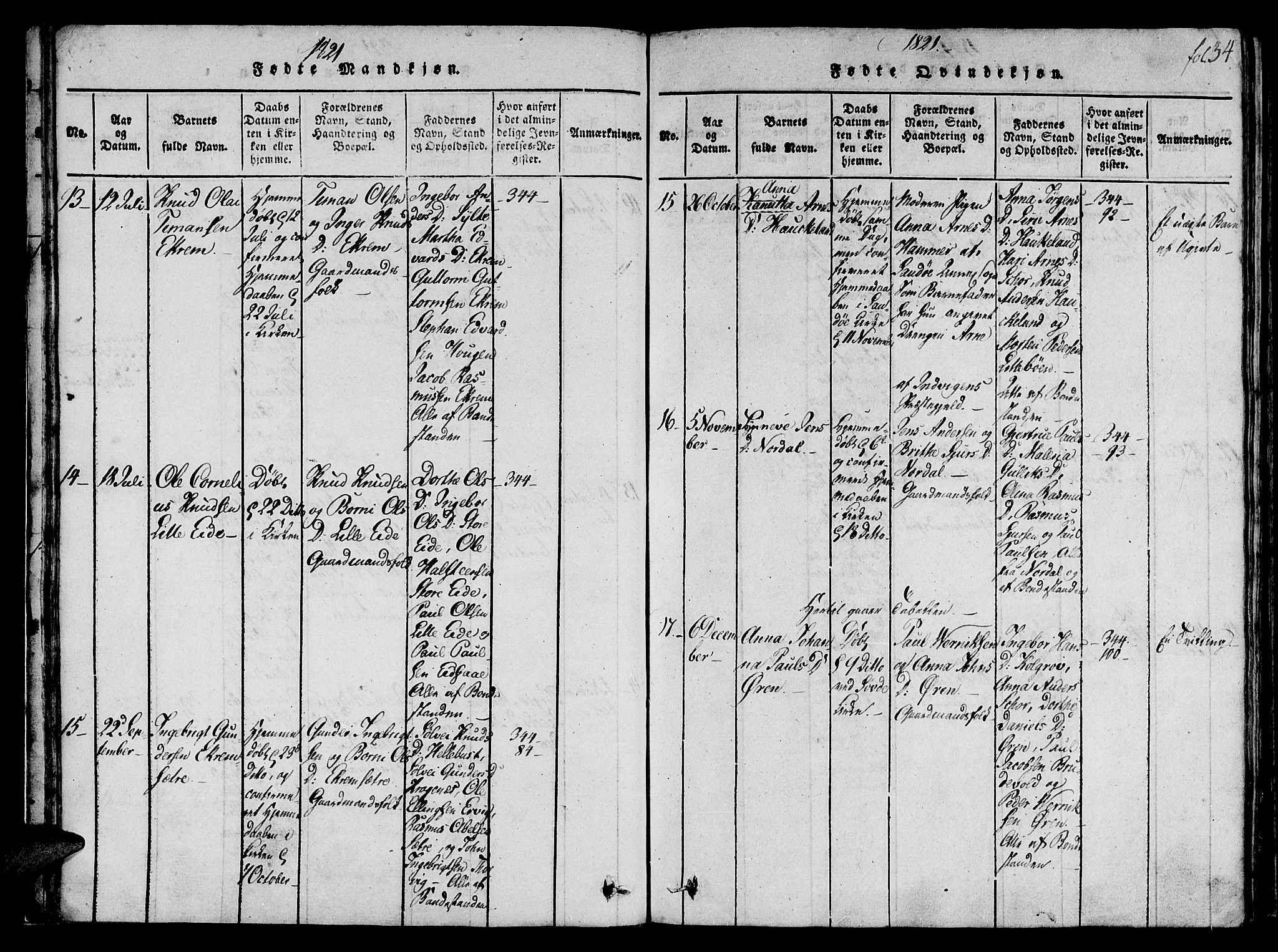 Ministerialprotokoller, klokkerbøker og fødselsregistre - Møre og Romsdal, AV/SAT-A-1454/501/L0004: Ministerialbok nr. 501A04, 1816-1831, s. 34