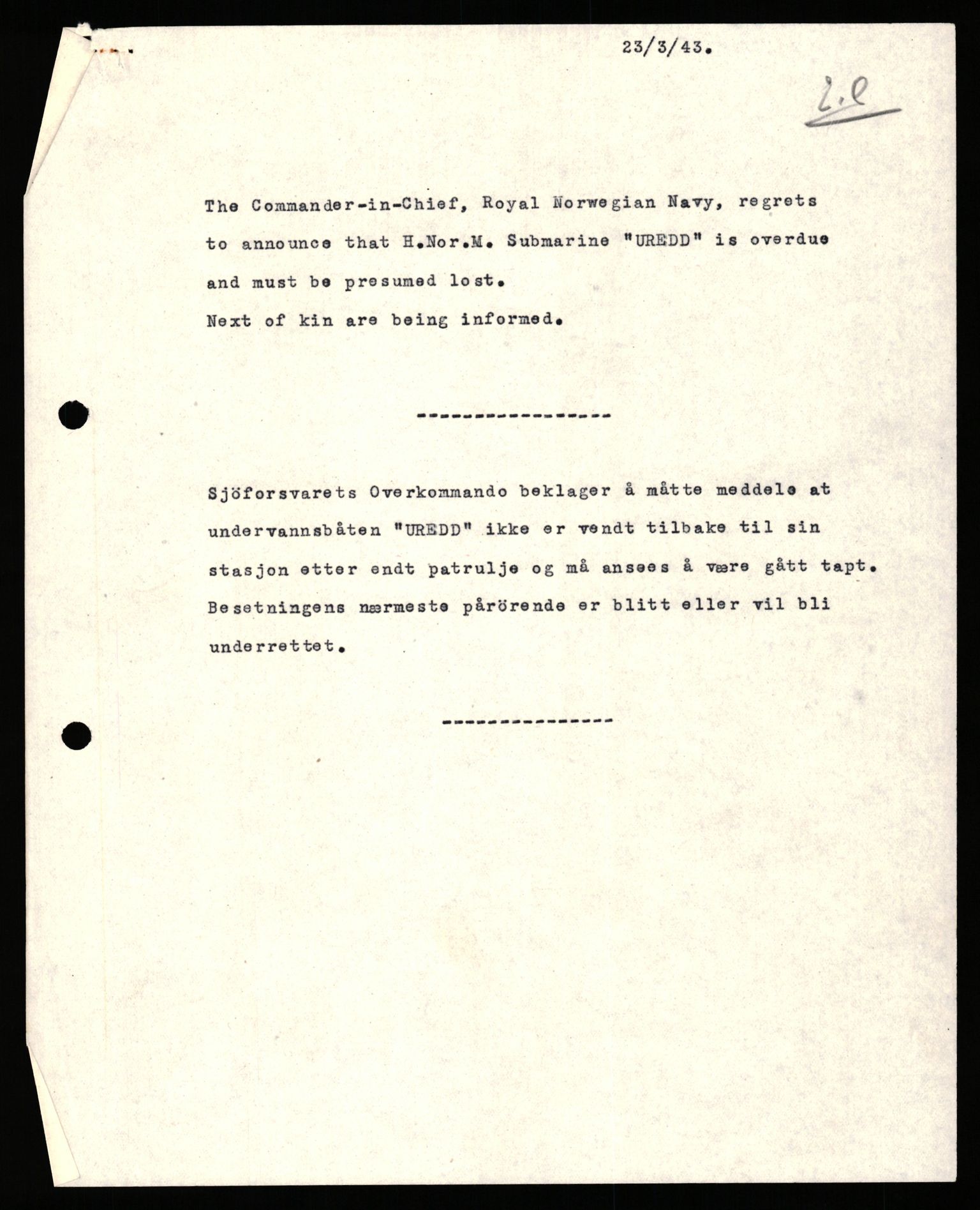 Forsvaret, Sjøforsvarets overkommando, AV/RA-RAFA-2035/D/Dc/L0306: --, 1940-1945, s. 811