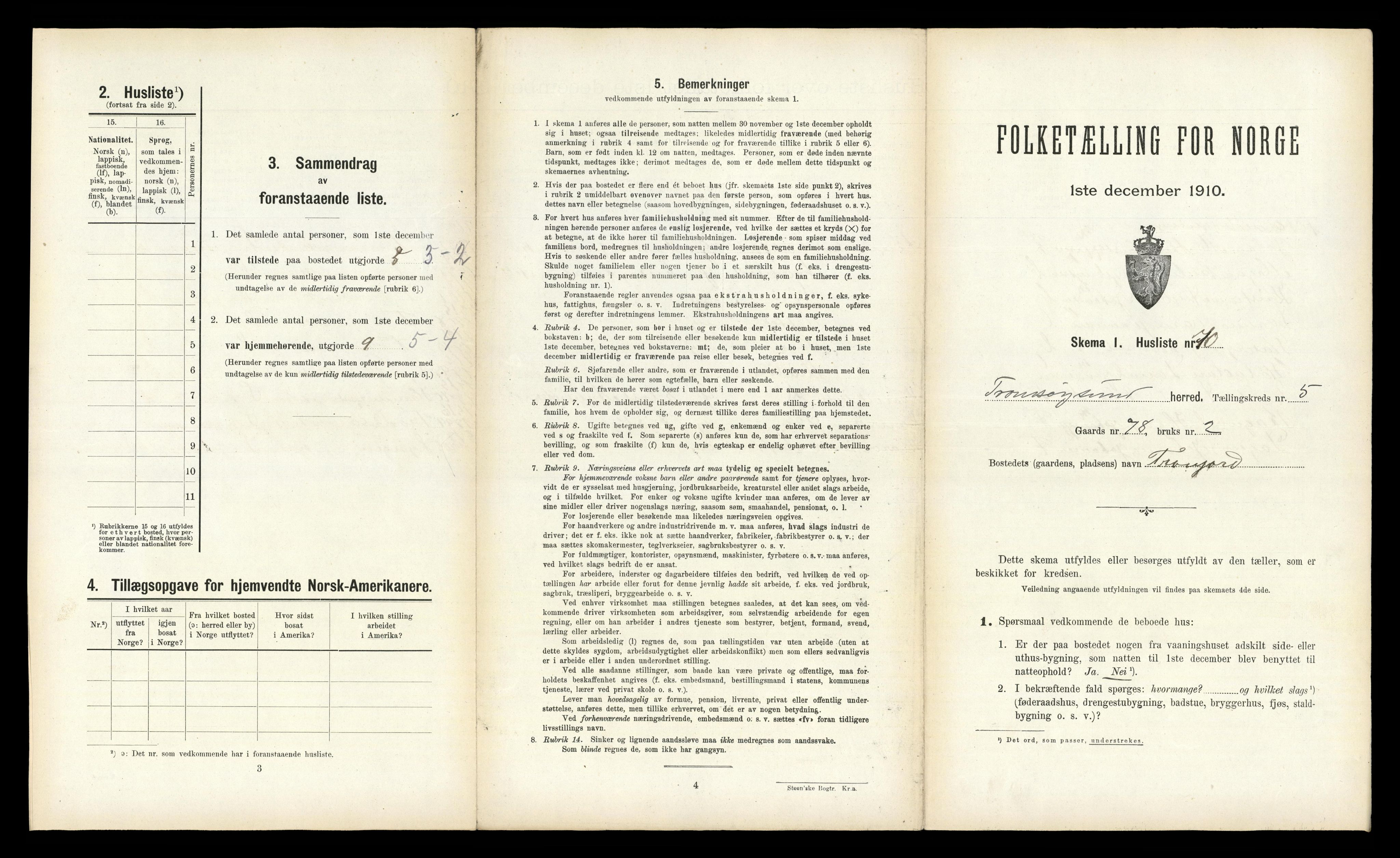 RA, Folketelling 1910 for 1934 Tromsøysund herred, 1910, s. 1161