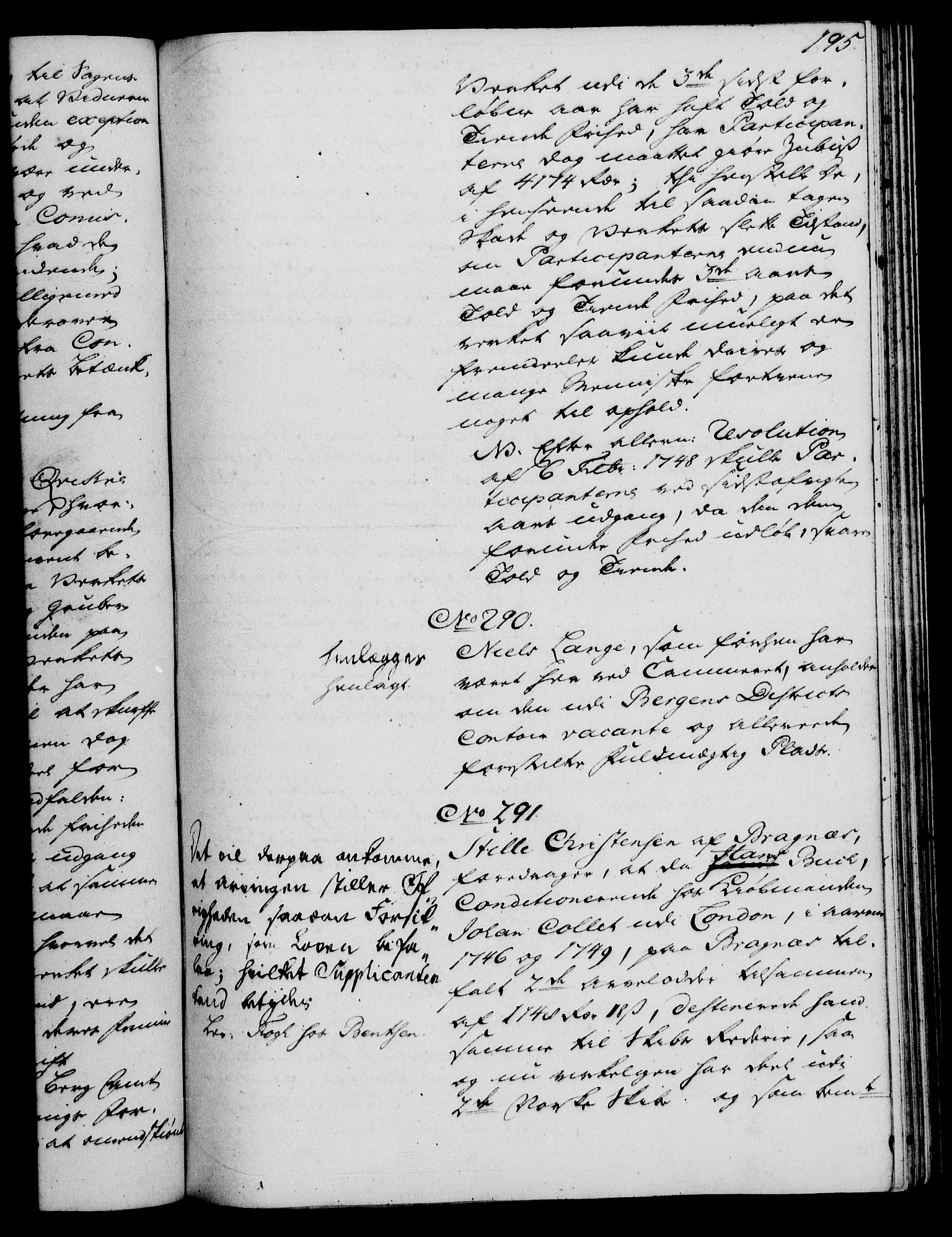 Rentekammeret, Kammerkanselliet, AV/RA-EA-3111/G/Gh/Gha/L0030: Norsk ekstraktmemorialprotokoll (merket RK 53.75), 1749-1751, s. 195