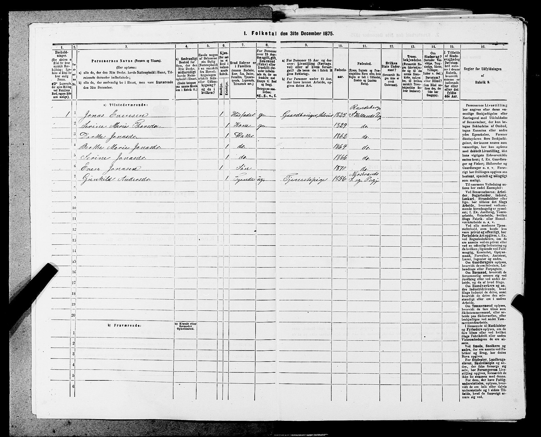 SAST, Folketelling 1875 for 1126P Hetland prestegjeld, 1875, s. 1800