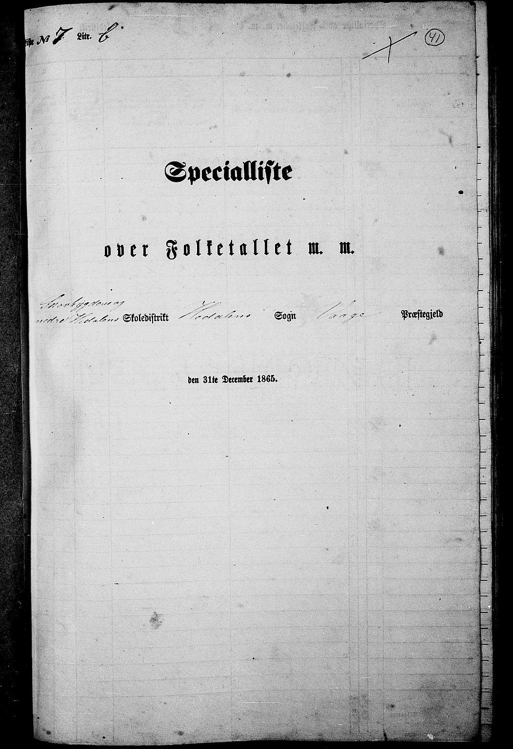 RA, Folketelling 1865 for 0515P Vågå prestegjeld, 1865, s. 207