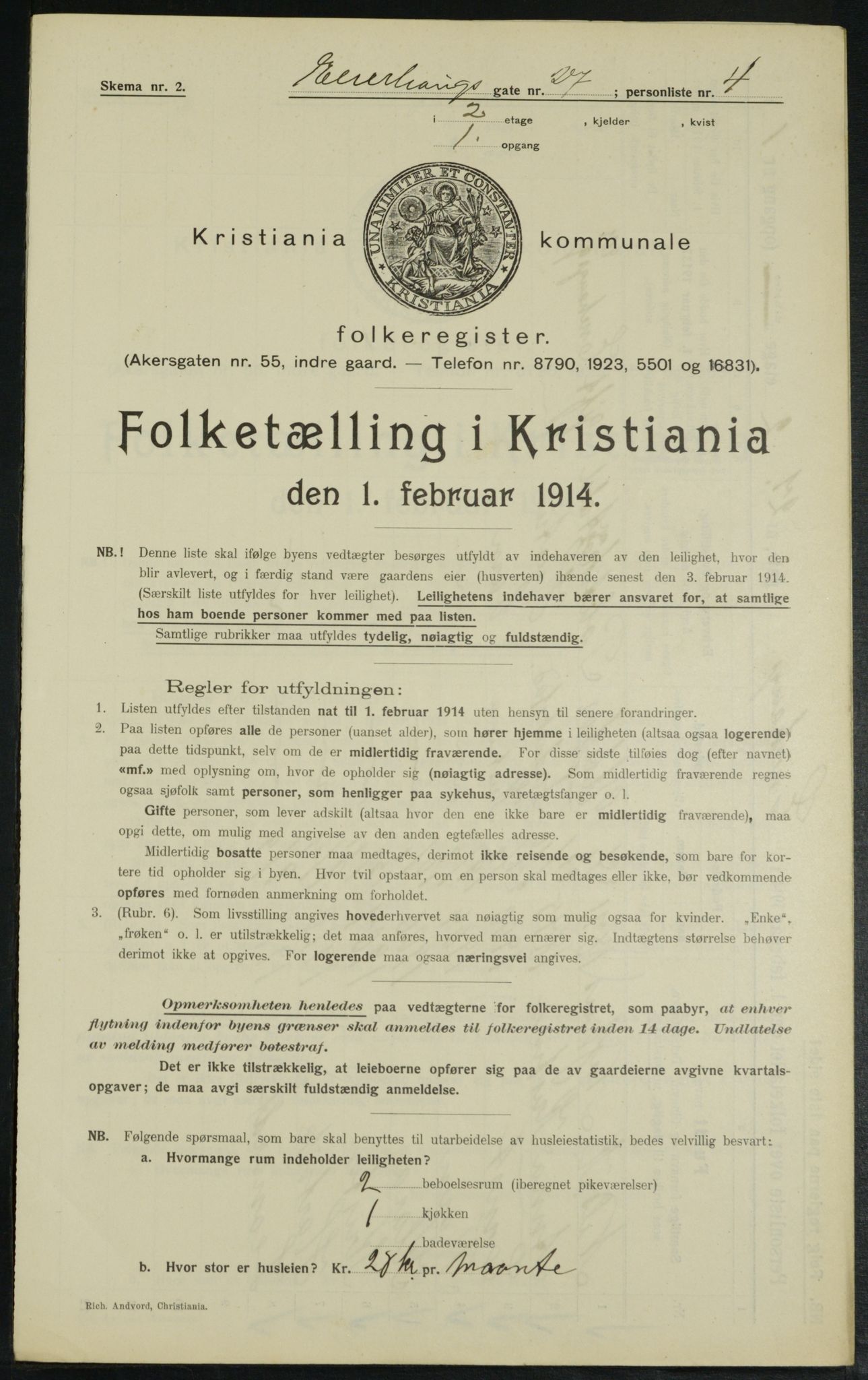 OBA, Kommunal folketelling 1.2.1914 for Kristiania, 1914, s. 21854