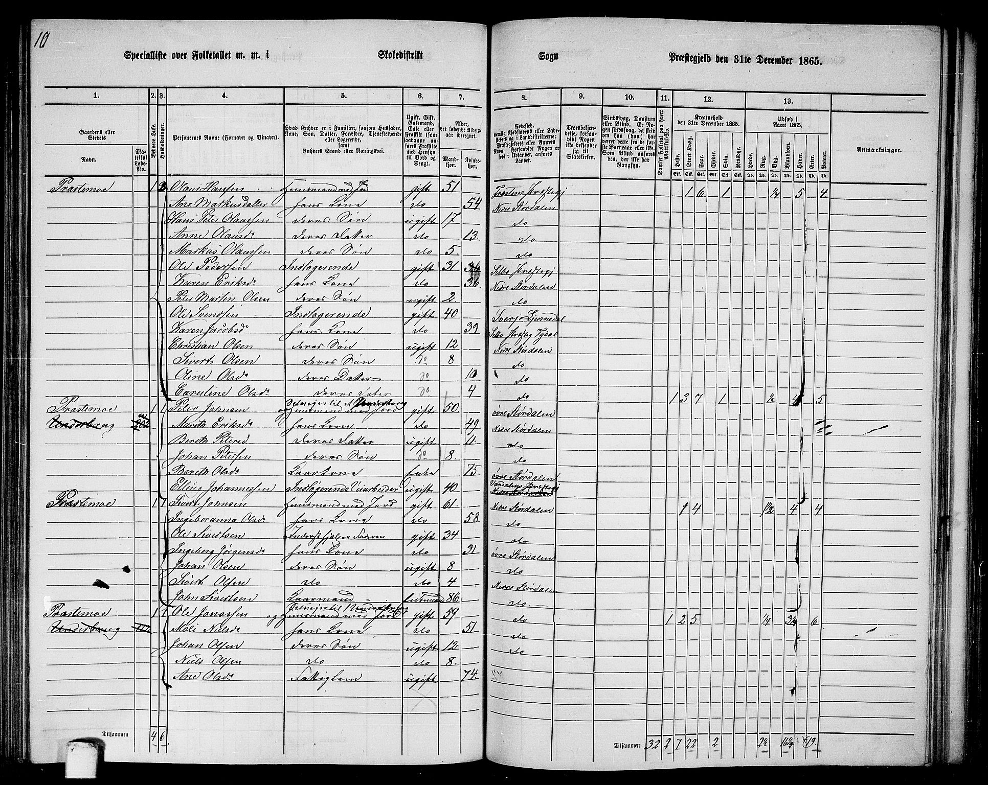 RA, Folketelling 1865 for 1714P Nedre Stjørdal prestegjeld, 1865, s. 185