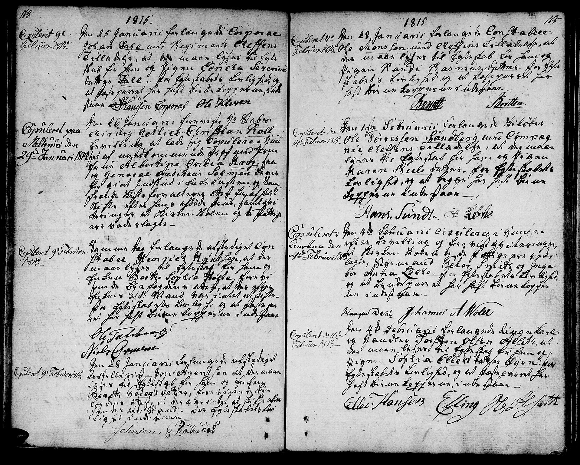 Ministerialprotokoller, klokkerbøker og fødselsregistre - Sør-Trøndelag, SAT/A-1456/601/L0042: Ministerialbok nr. 601A10, 1802-1830, s. 164-165