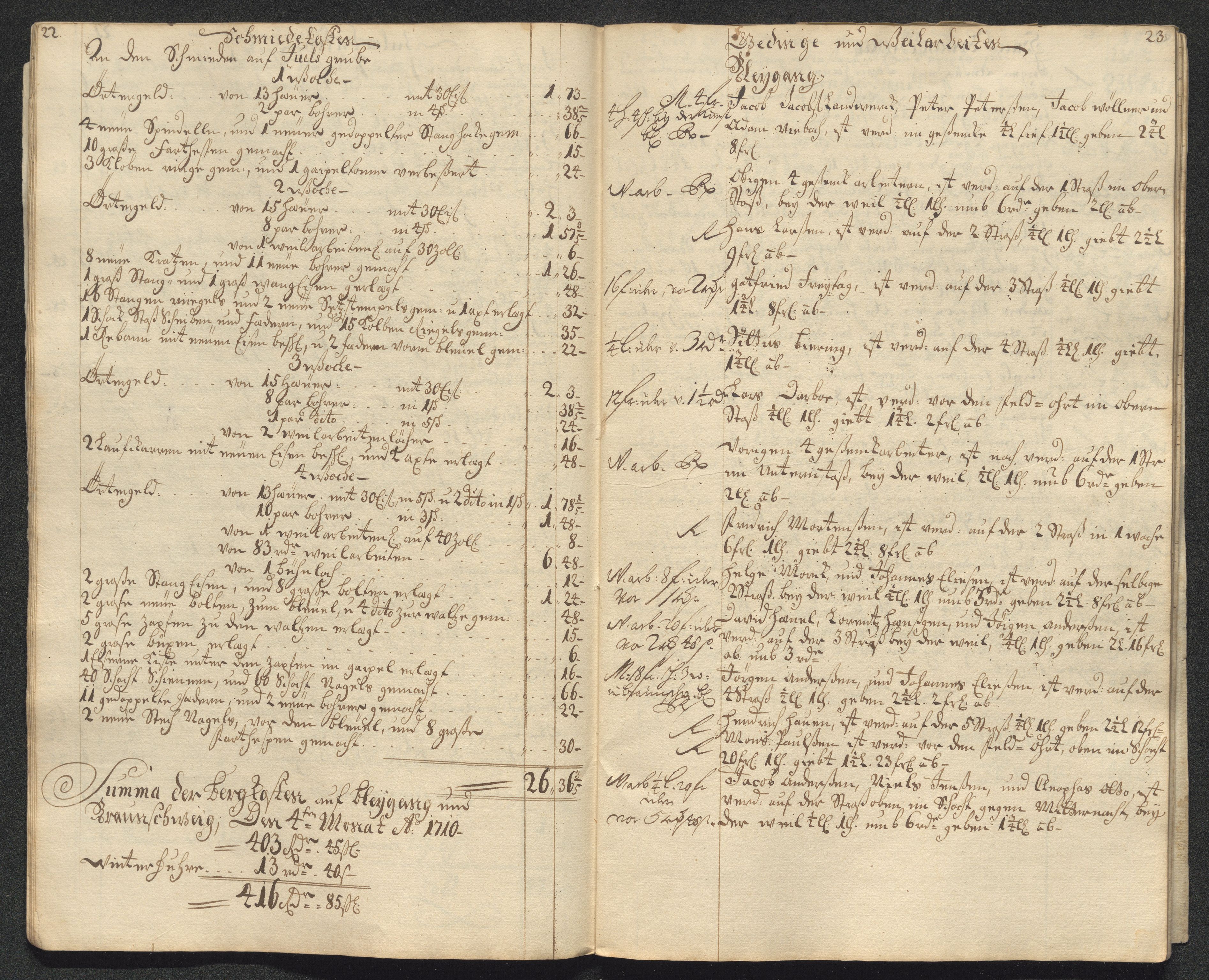 Kongsberg Sølvverk 1623-1816, AV/SAKO-EA-3135/001/D/Dc/Dcd/L0099: Utgiftsregnskap for gruver m.m., 1710, s. 155